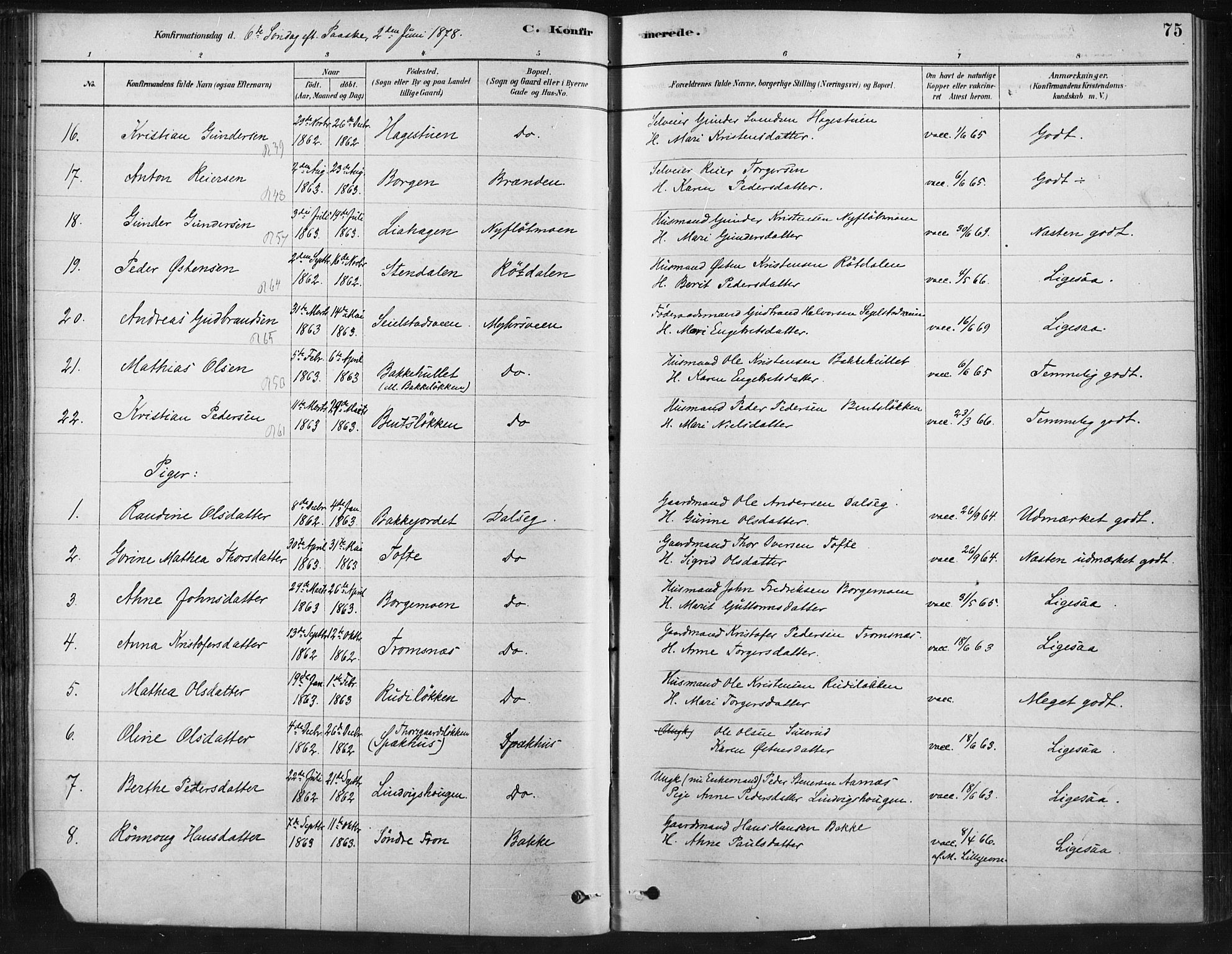 Ringebu prestekontor, AV/SAH-PREST-082/H/Ha/Haa/L0009: Parish register (official) no. 9, 1878-1898, p. 75