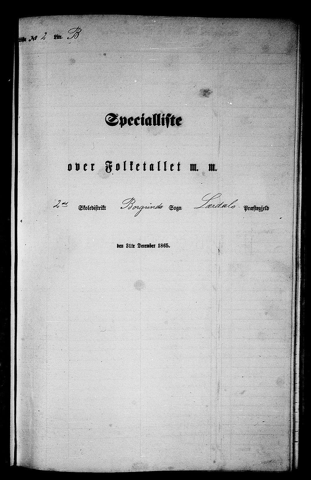 RA, 1865 census for Lærdal, 1865, p. 45