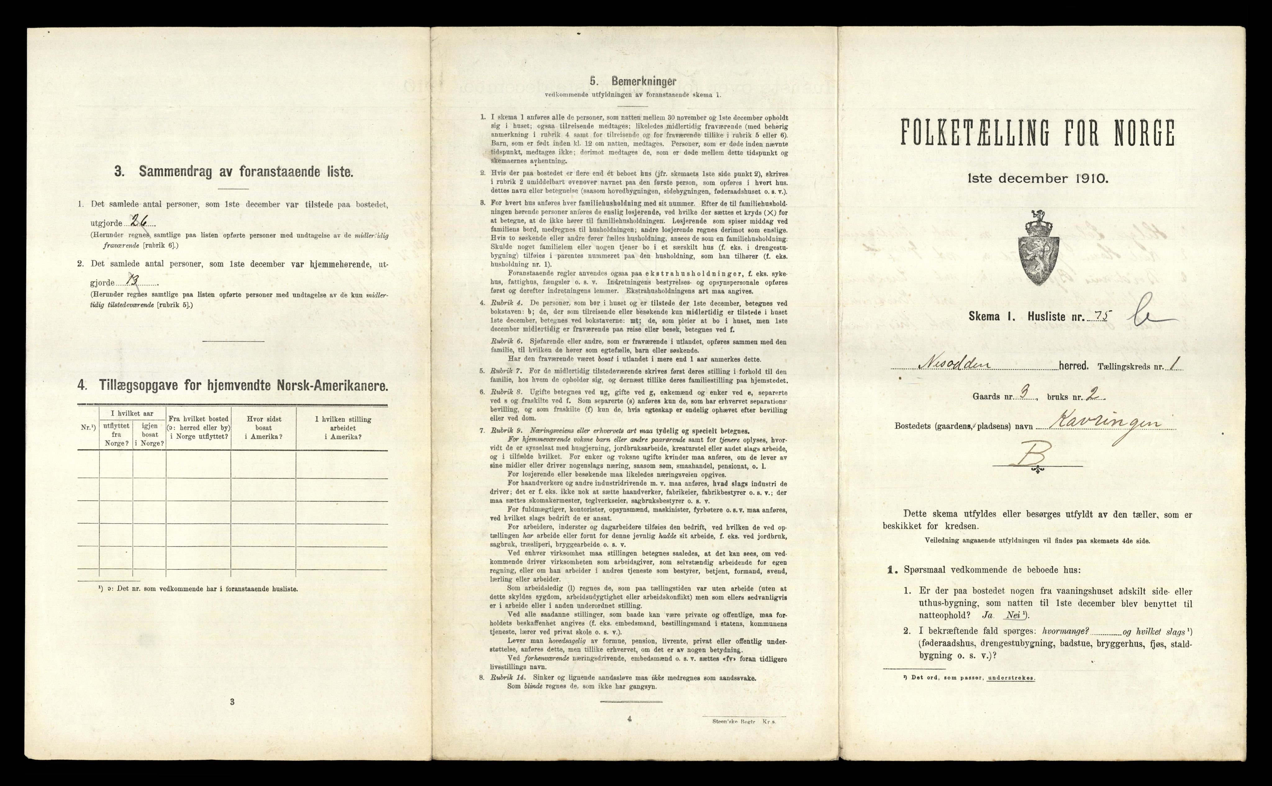 RA, 1910 census for Nesodden, 1910, p. 182