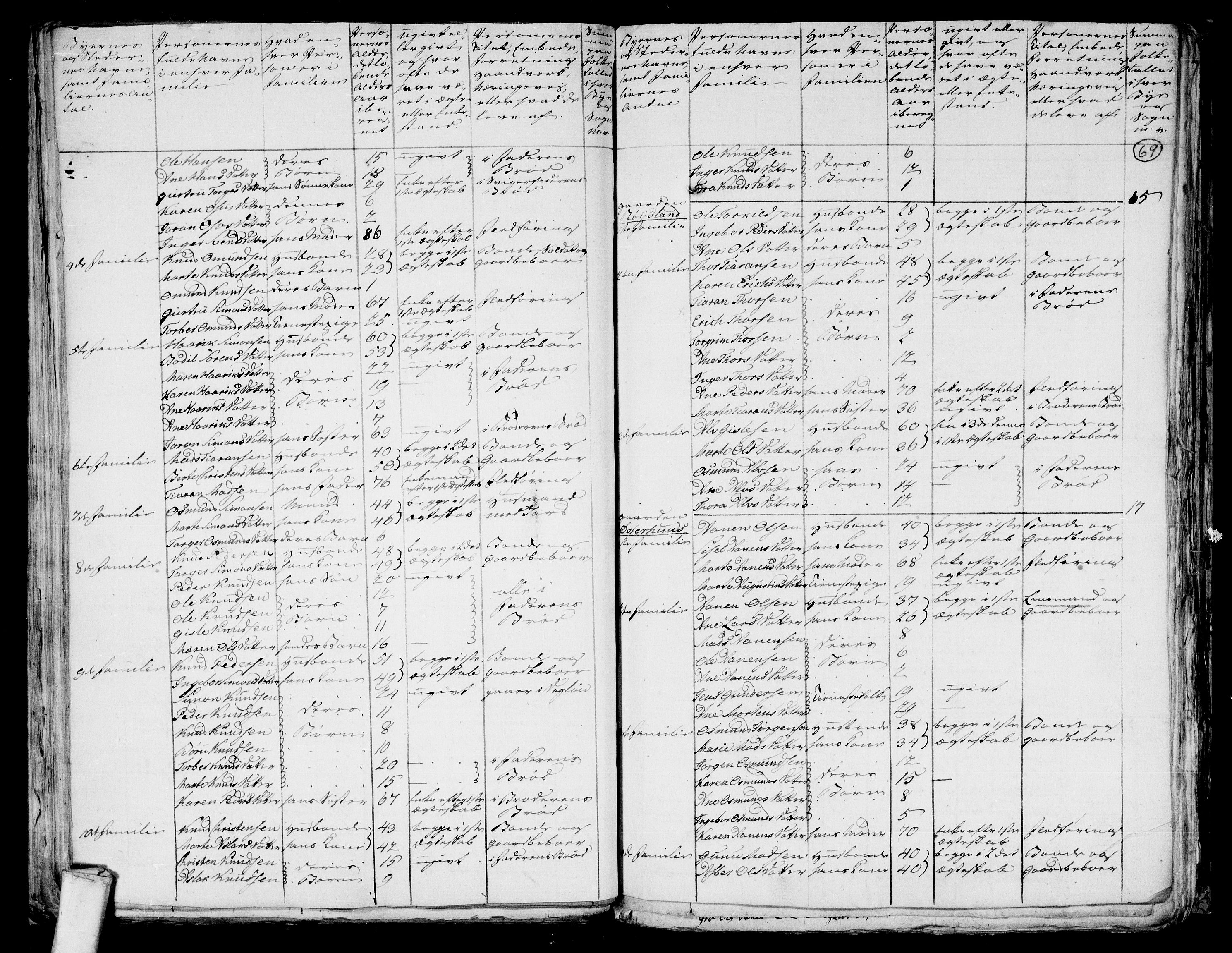 RA, 1801 census for 1024P Bjelland, 1801, p. 68b-69a