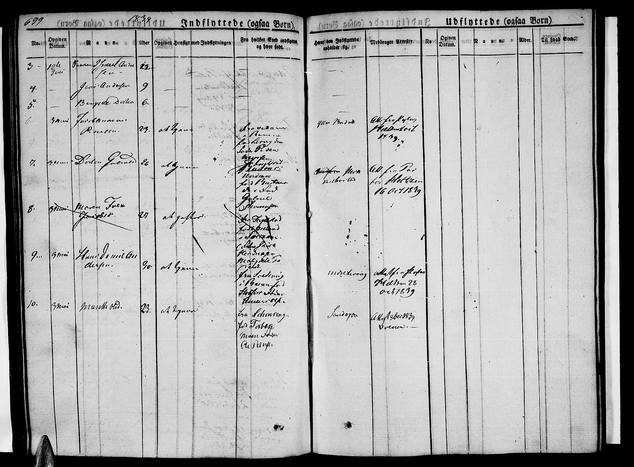 Ministerialprotokoller, klokkerbøker og fødselsregistre - Nordland, SAT/A-1459/838/L0548: Parish register (official) no. 838A06, 1829-1839, p. 699-700