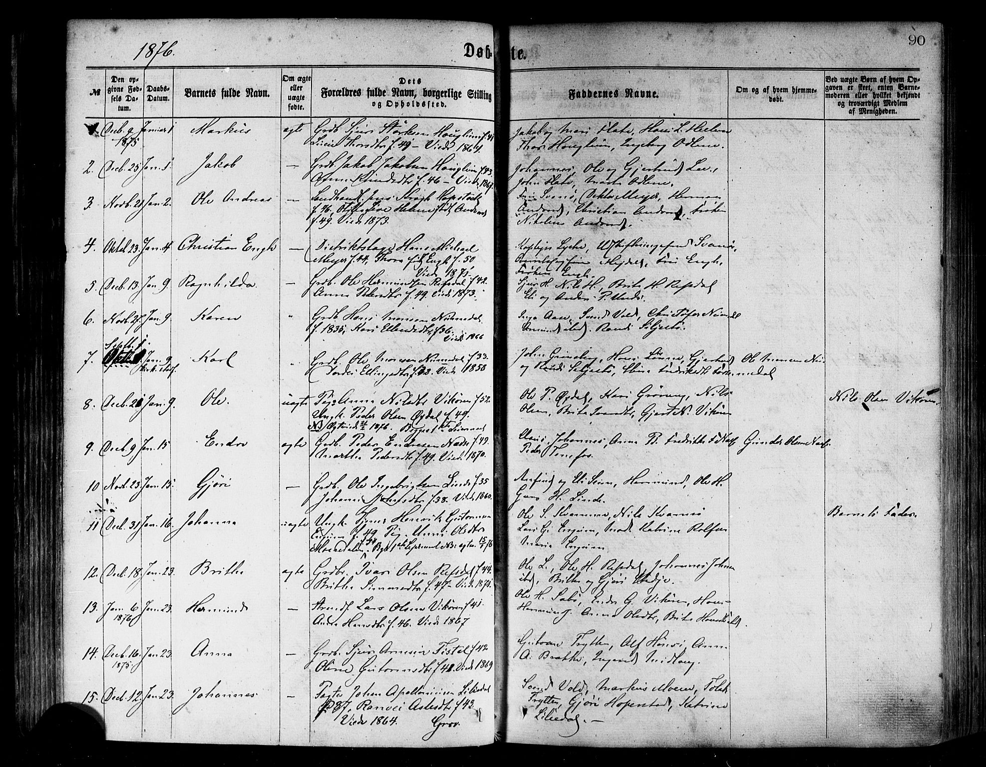 Vik sokneprestembete, AV/SAB-A-81501/H/Haa/Haaa/L0009: Parish register (official) no. A 9, 1866-1877, p. 90