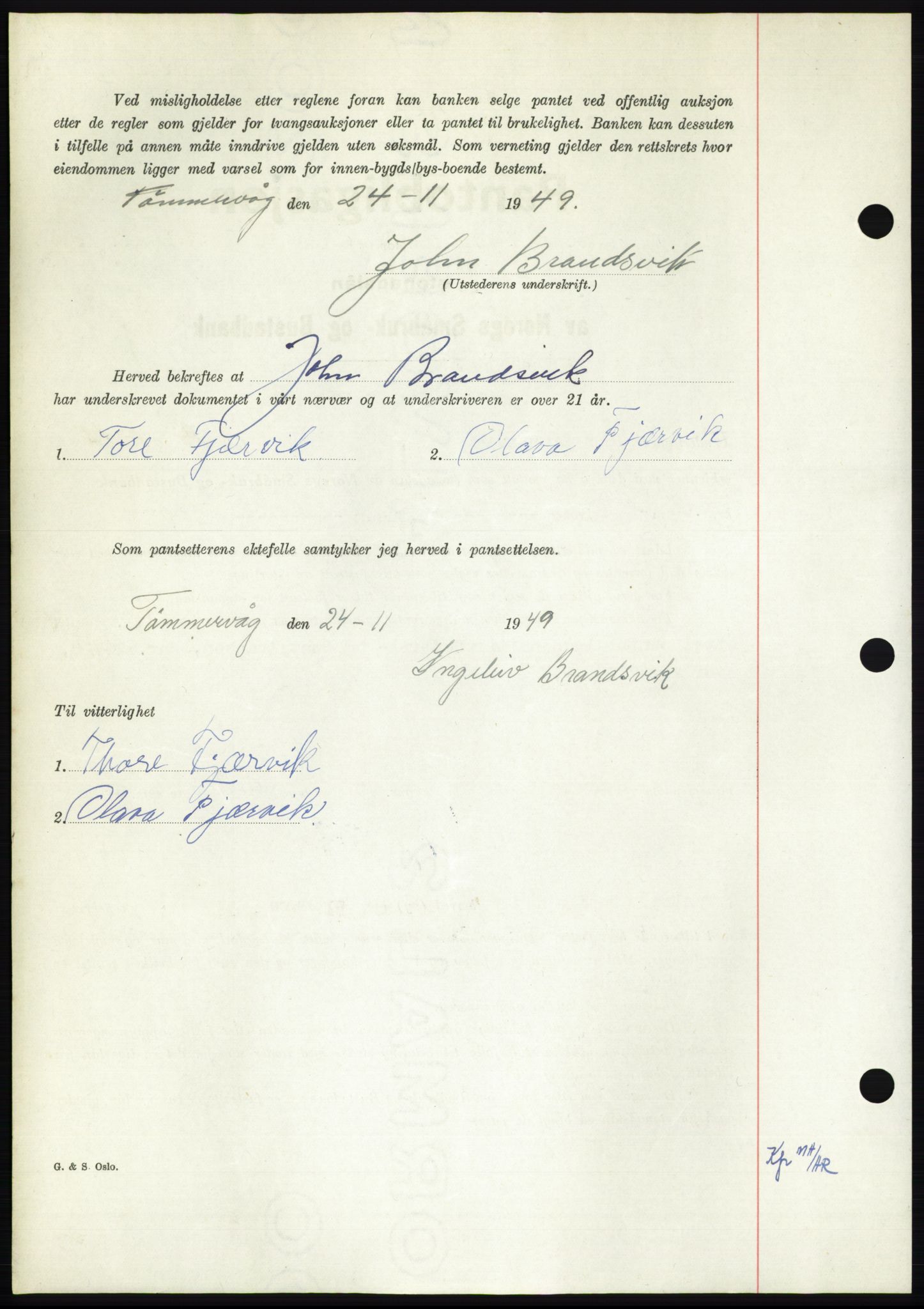 Nordmøre sorenskriveri, AV/SAT-A-4132/1/2/2Ca: Mortgage book no. B103, 1949-1950, Diary no: : 3321/1949