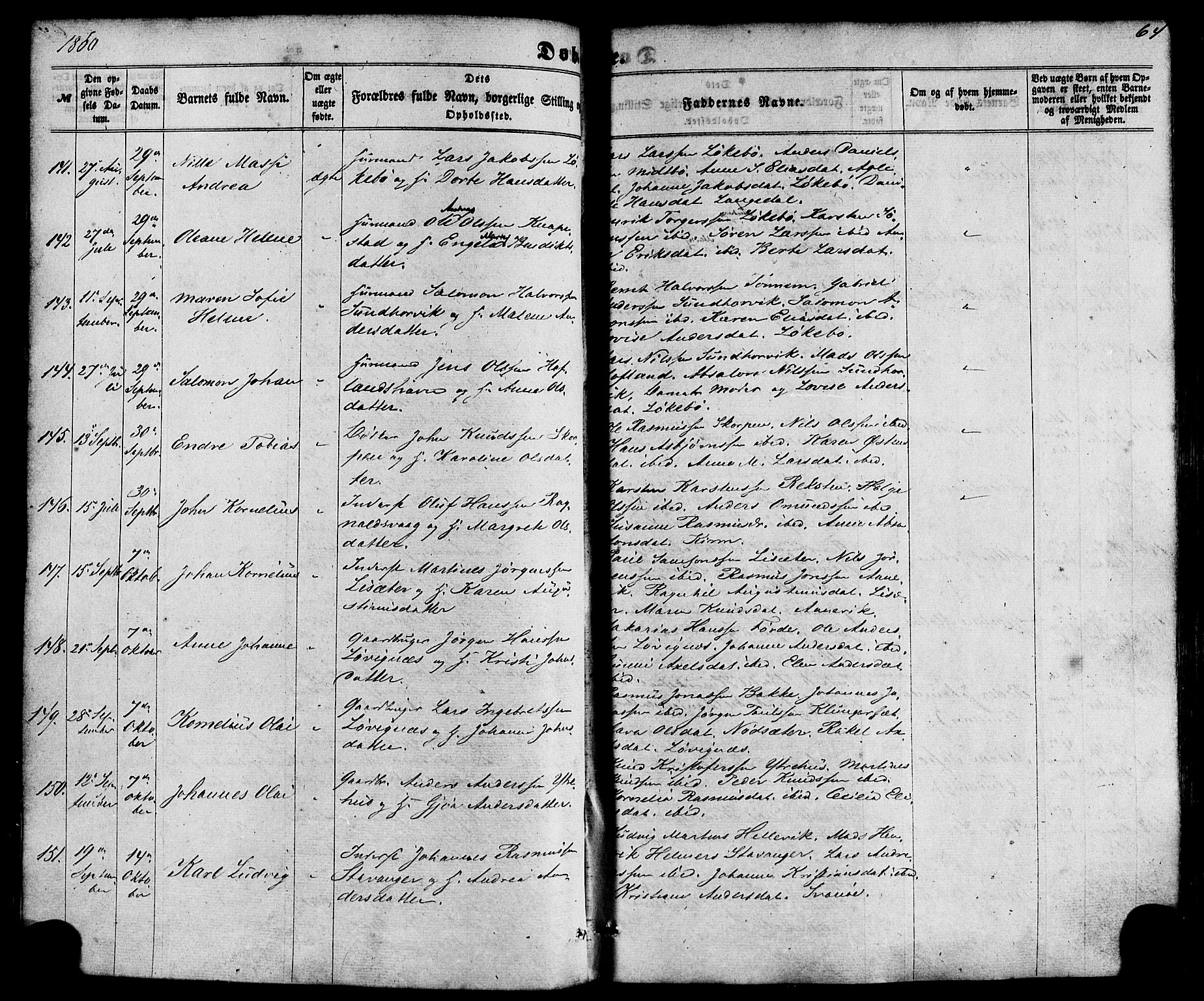 Kinn sokneprestembete, AV/SAB-A-80801/H/Haa/Haaa/L0006: Parish register (official) no. A 6, 1857-1885, p. 64