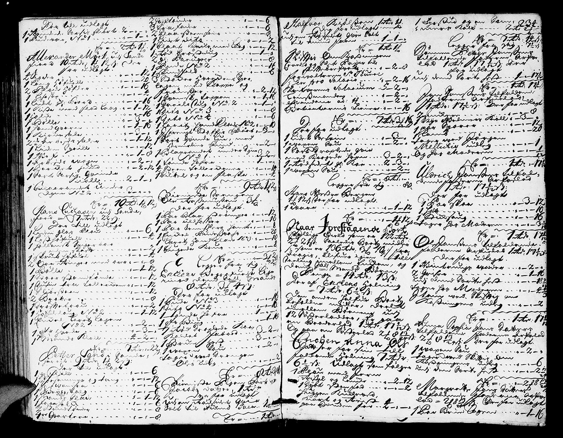 Larvik sorenskriveri, AV/SAKO-A-83/H/Hd/Hda/L0005: Skifteprotokoll, 1701-1710, p. 233b-234a