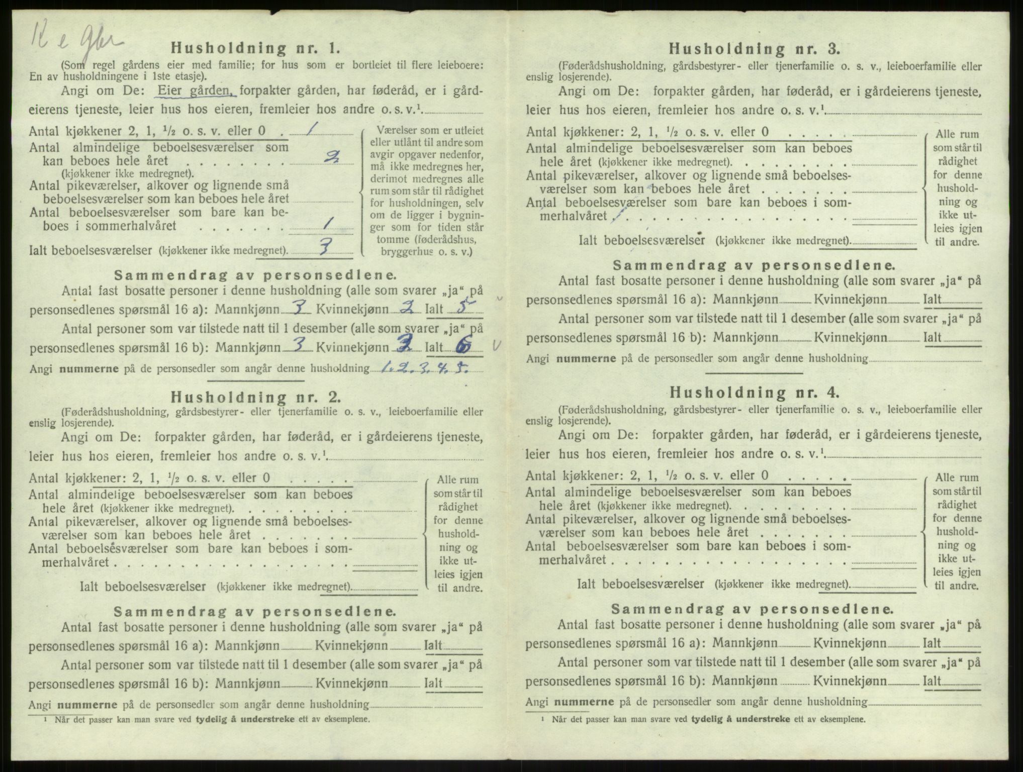 SAB, 1920 census for Nord-Vågsøy, 1920, p. 249