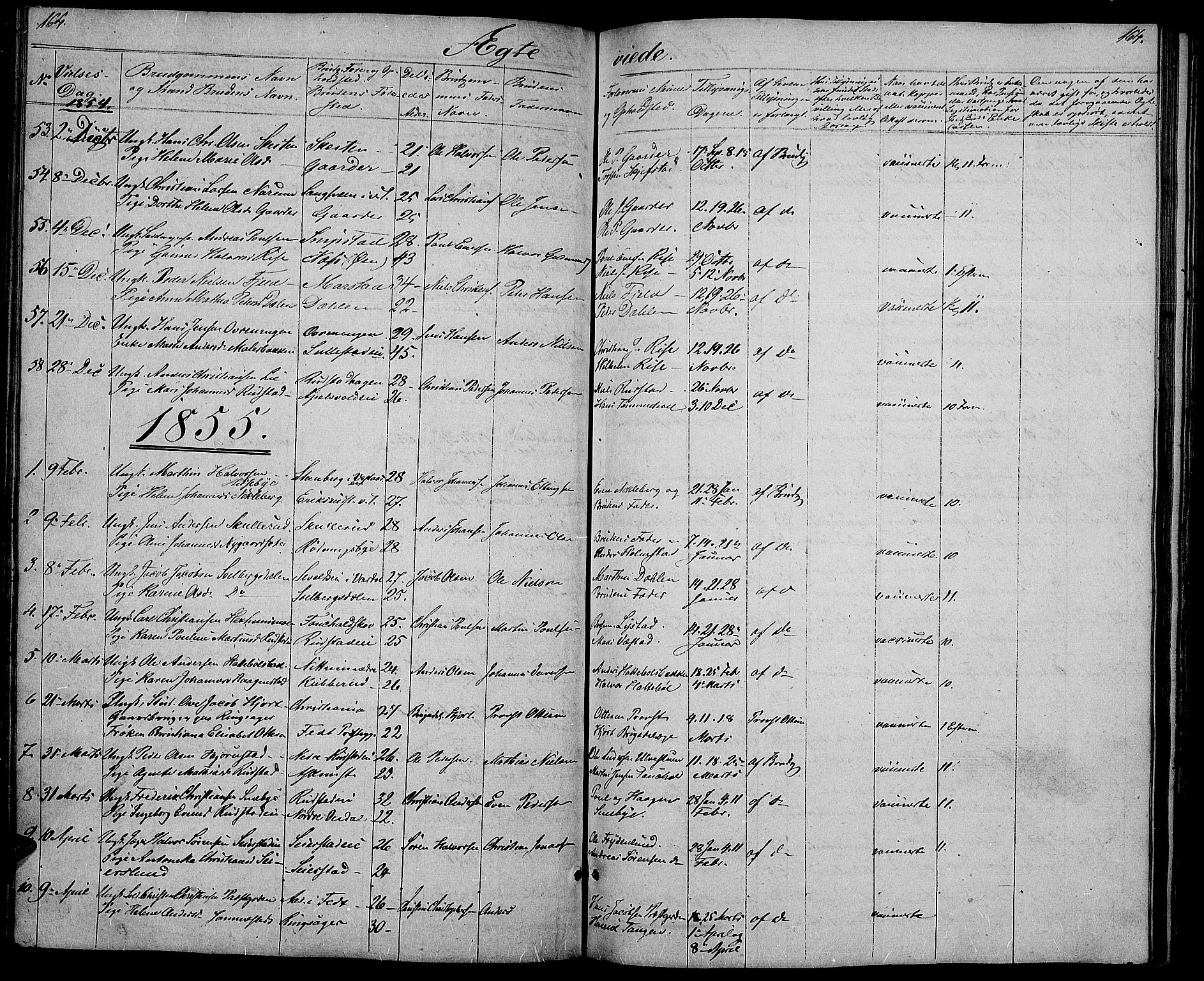 Østre Toten prestekontor, SAH/PREST-104/H/Ha/Hab/L0003: Parish register (copy) no. 3, 1848-1857, p. 164