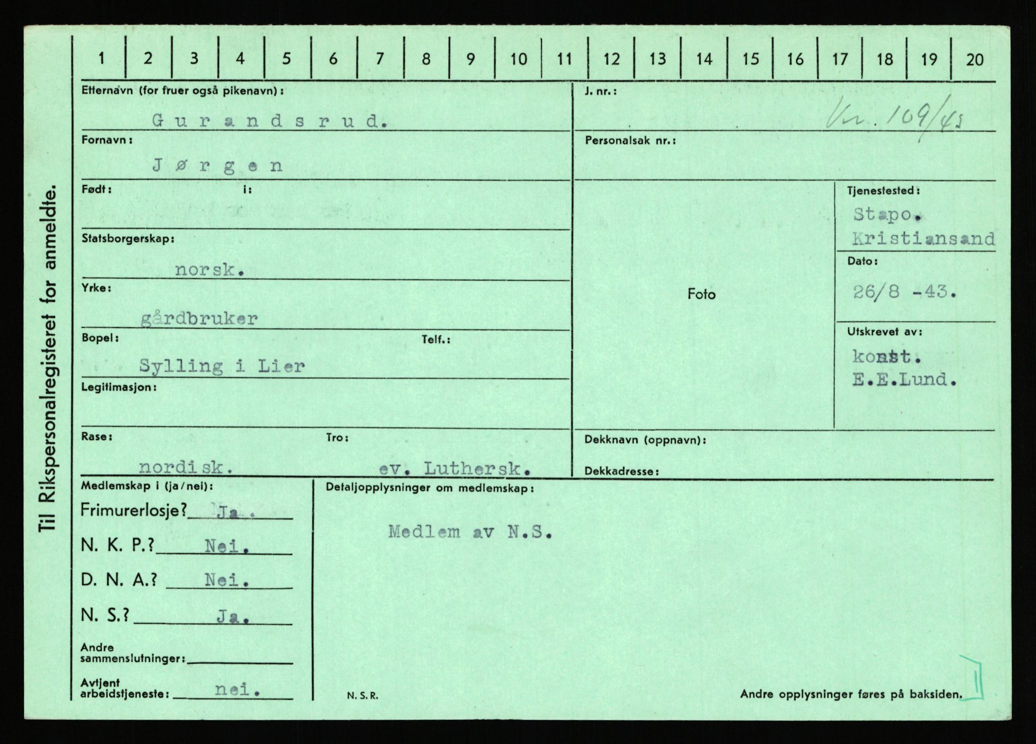 Statspolitiet - Hovedkontoret / Osloavdelingen, AV/RA-S-1329/C/Ca/L0005: Furali - Hamula, 1943-1945, p. 3191