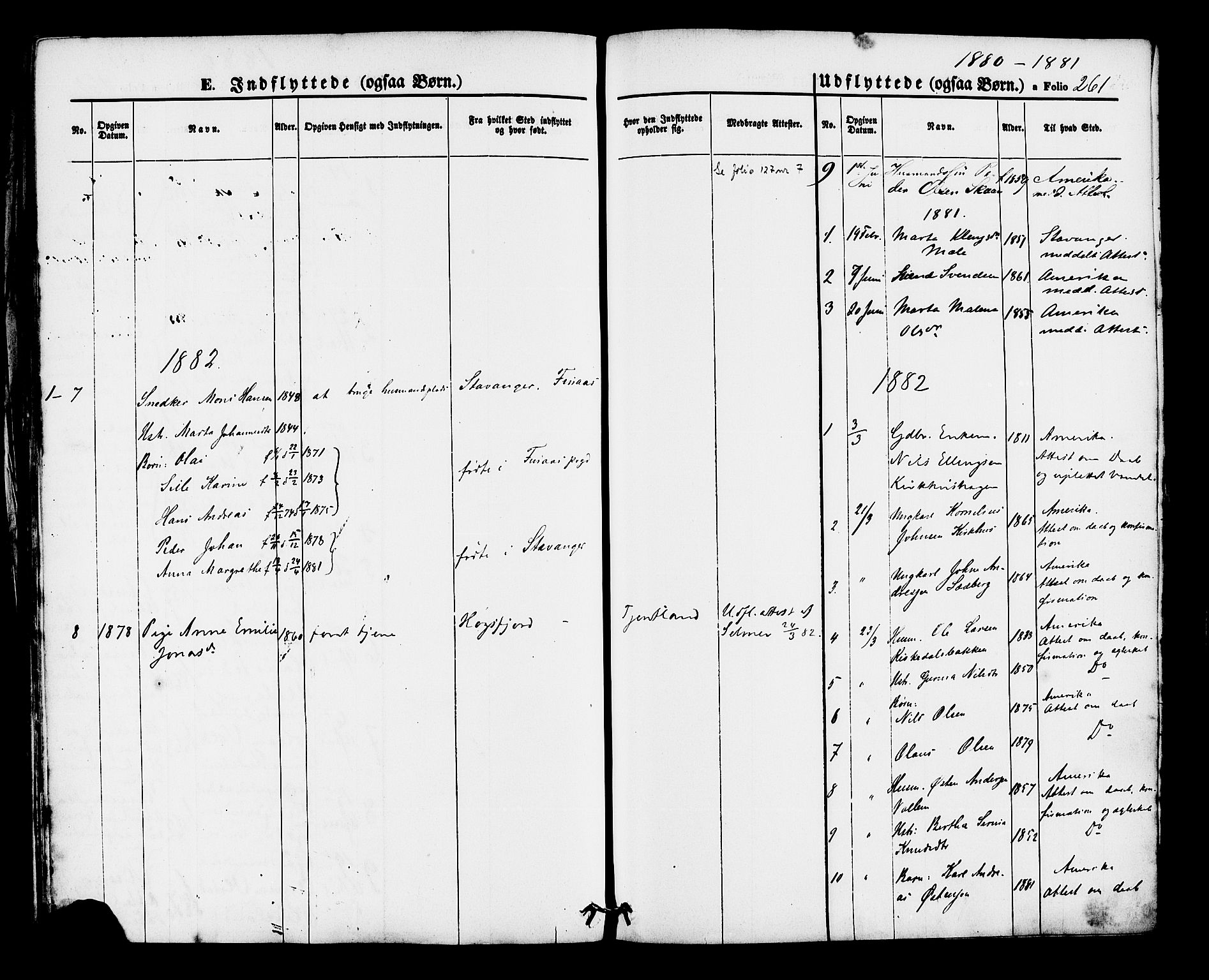 Hjelmeland sokneprestkontor, AV/SAST-A-101843/01/IV/L0012: Parish register (official) no. A 12, 1862-1886, p. 261