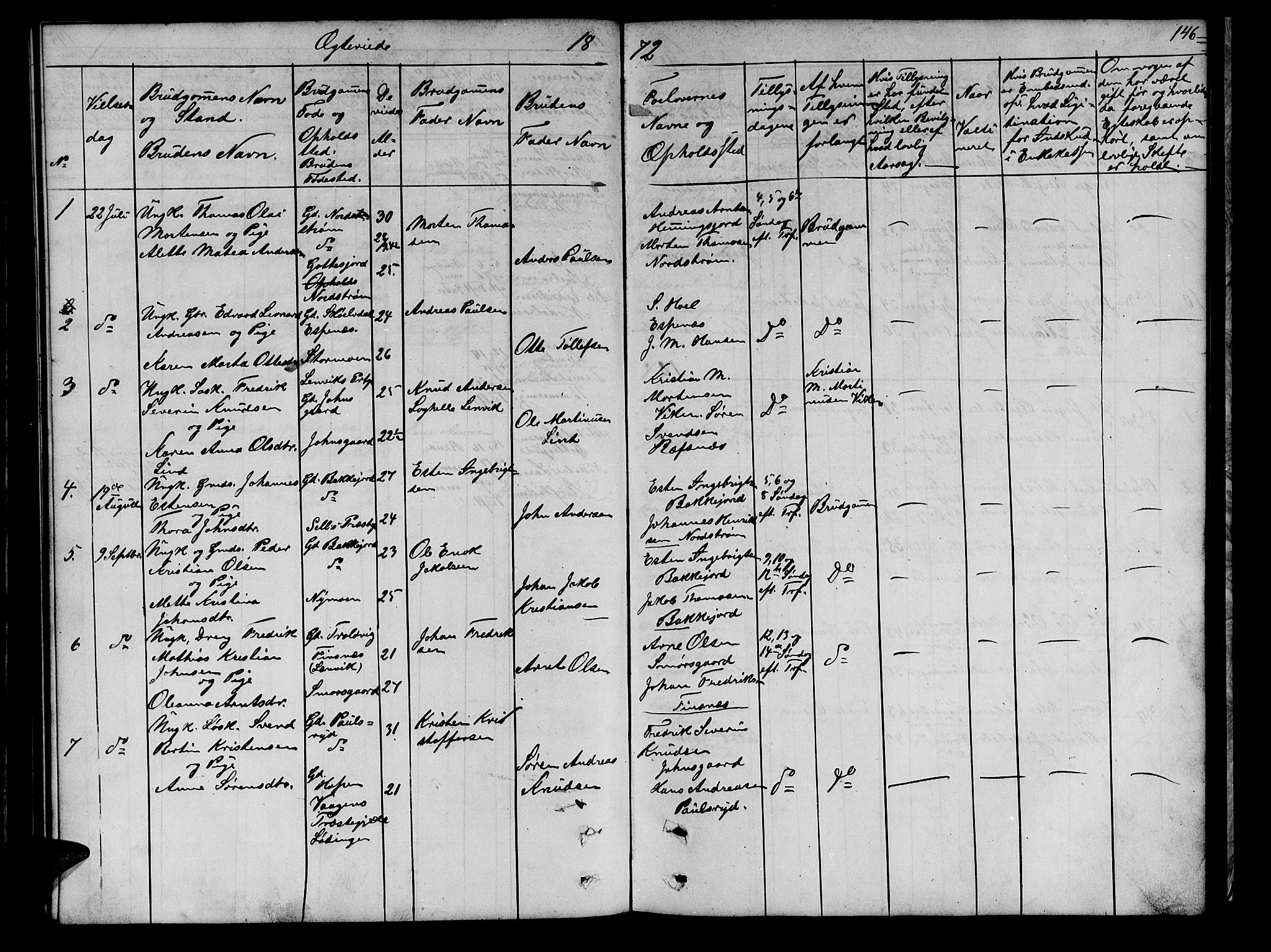 Tranøy sokneprestkontor, AV/SATØ-S-1313/I/Ia/Iab/L0021klokker: Parish register (copy) no. 21, 1861-1886, p. 146