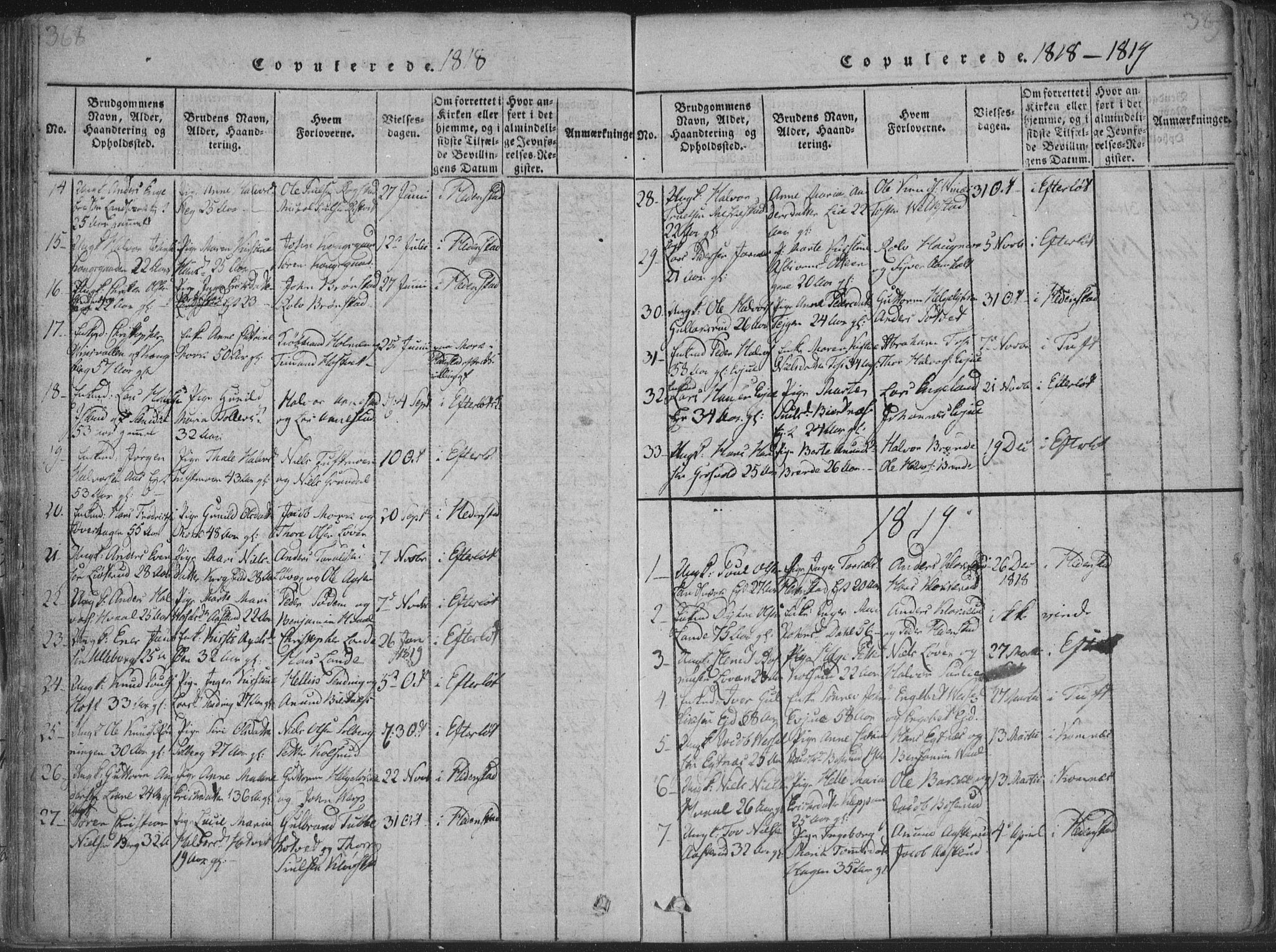 Sandsvær kirkebøker, SAKO/A-244/F/Fa/L0004: Parish register (official) no. I 4, 1817-1839, p. 368-369