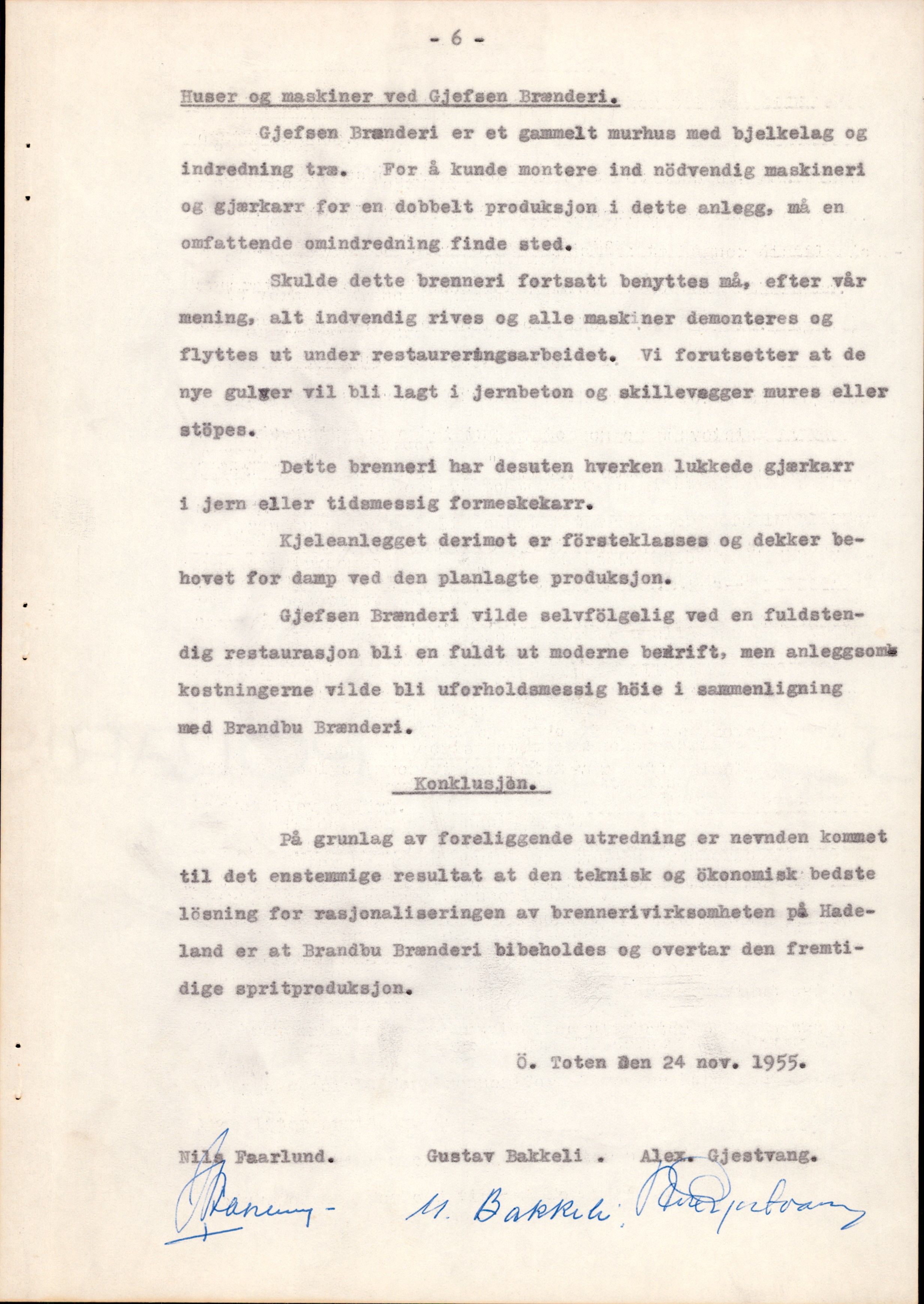 Hadeland Brenneri, OARM/H-A-00353/D/Db/0002 / Voldgiftskjennelse, 1955