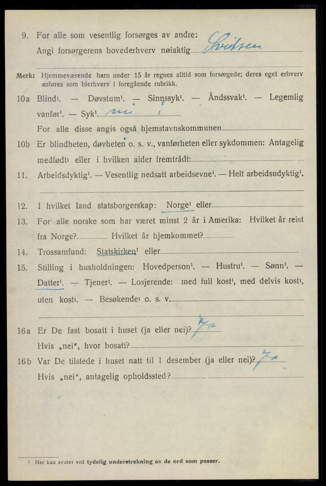 SAO, 1920 census for Sørum, 1920, p. 2190