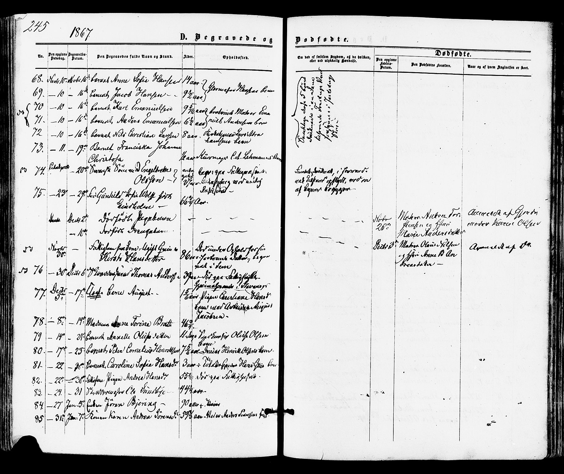 Tønsberg kirkebøker, SAKO/A-330/F/Fa/L0009: Parish register (official) no. I 9, 1865-1873, p. 245