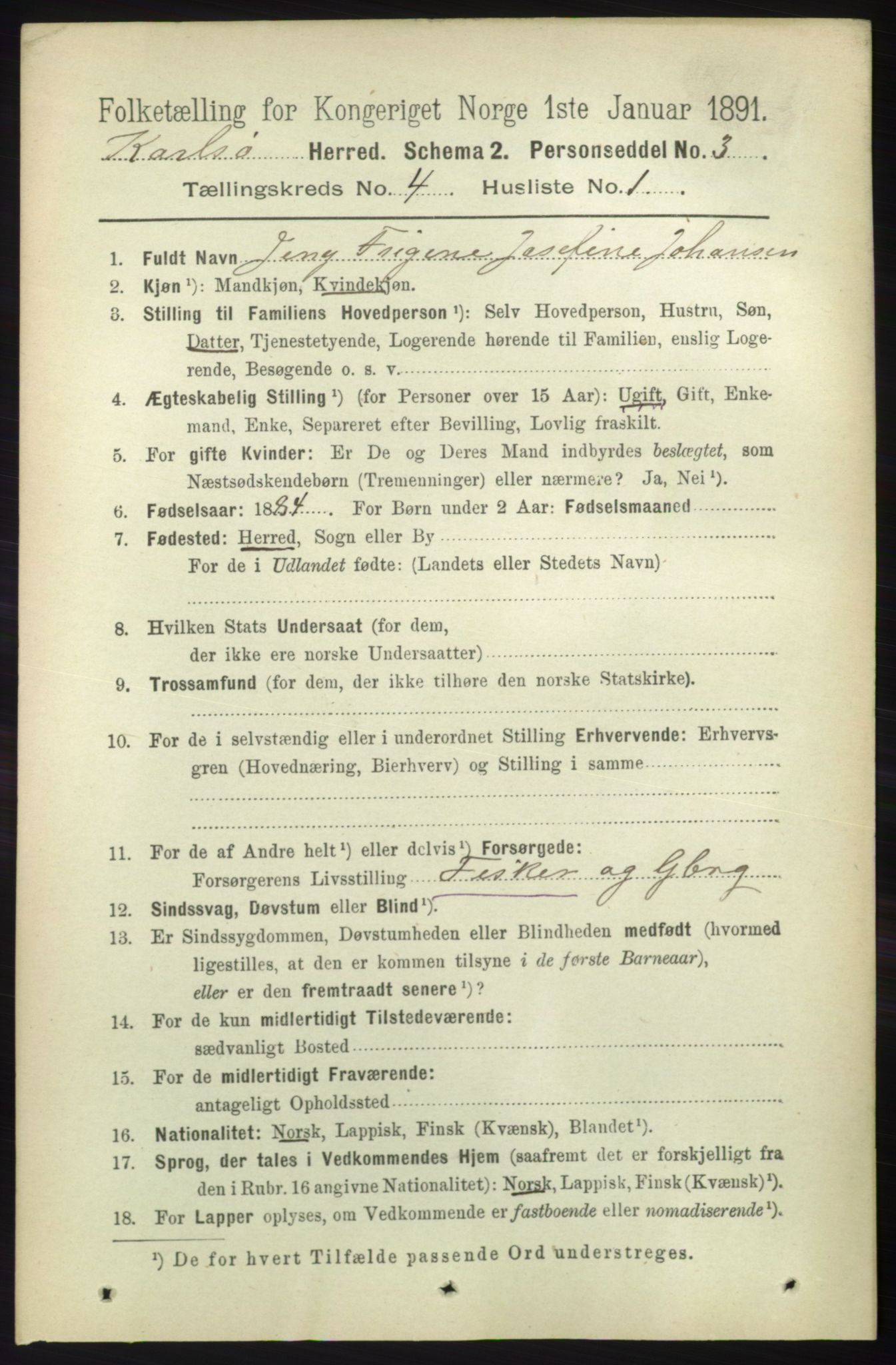 RA, 1891 census for 1936 Karlsøy, 1891, p. 831