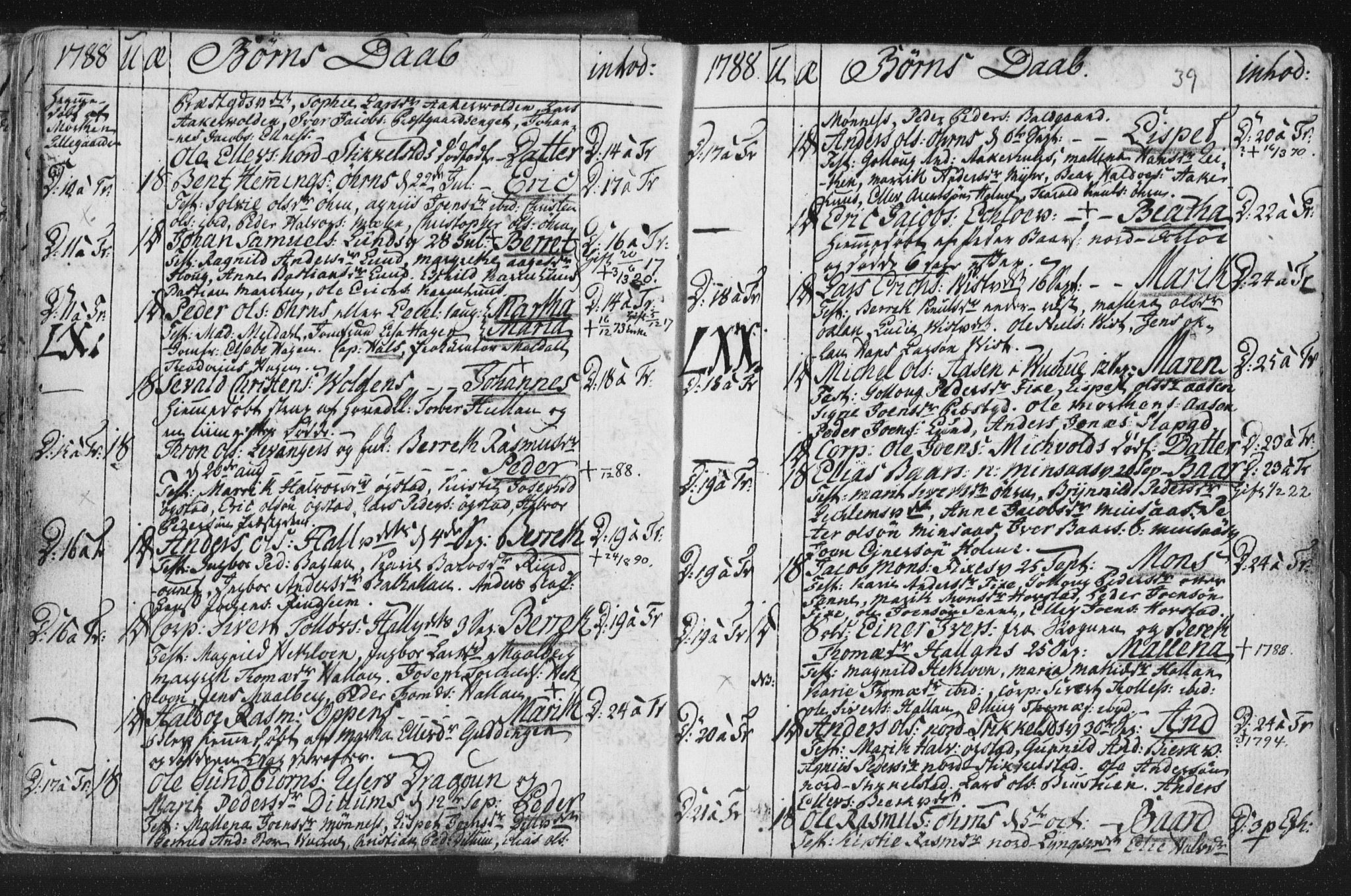 Ministerialprotokoller, klokkerbøker og fødselsregistre - Nord-Trøndelag, SAT/A-1458/723/L0232: Parish register (official) no. 723A03, 1781-1804, p. 39