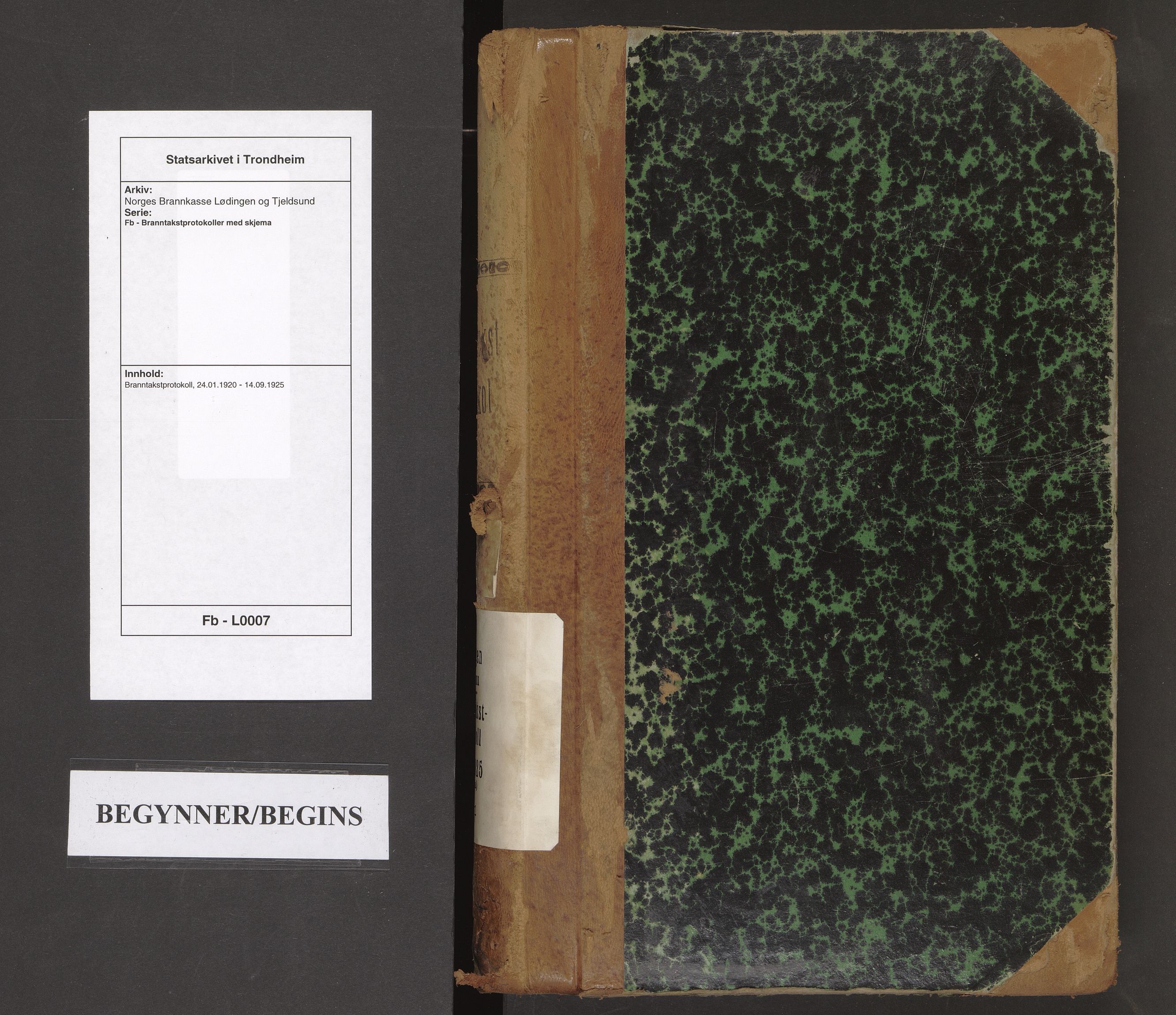 Norges Brannkasse Lødingen og Tjeldsund, SAT/A-5583/Fb/L0007: Branntakstprotokoll, 1920-1925