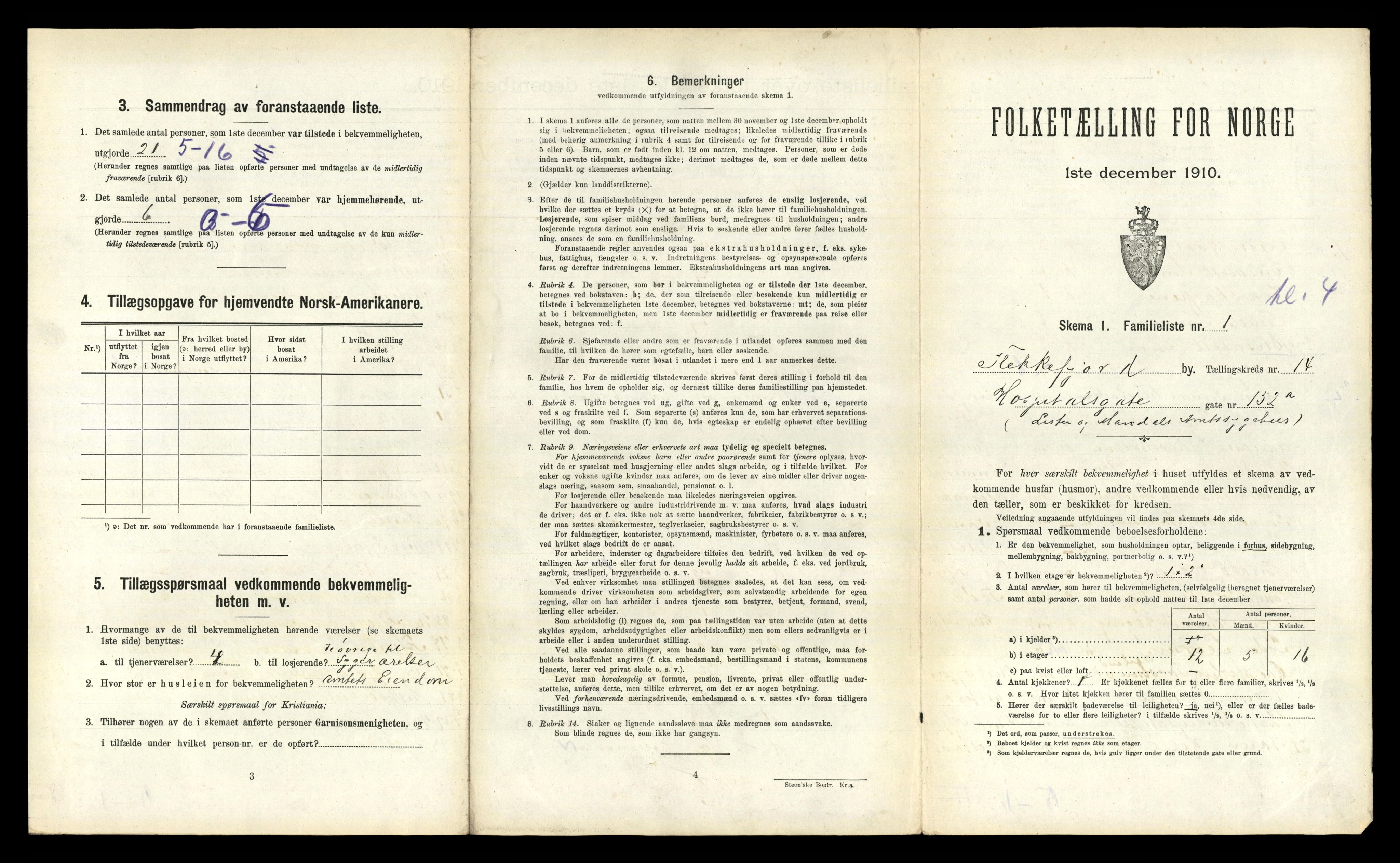 RA, 1910 census for Flekkefjord, 1910, p. 1214