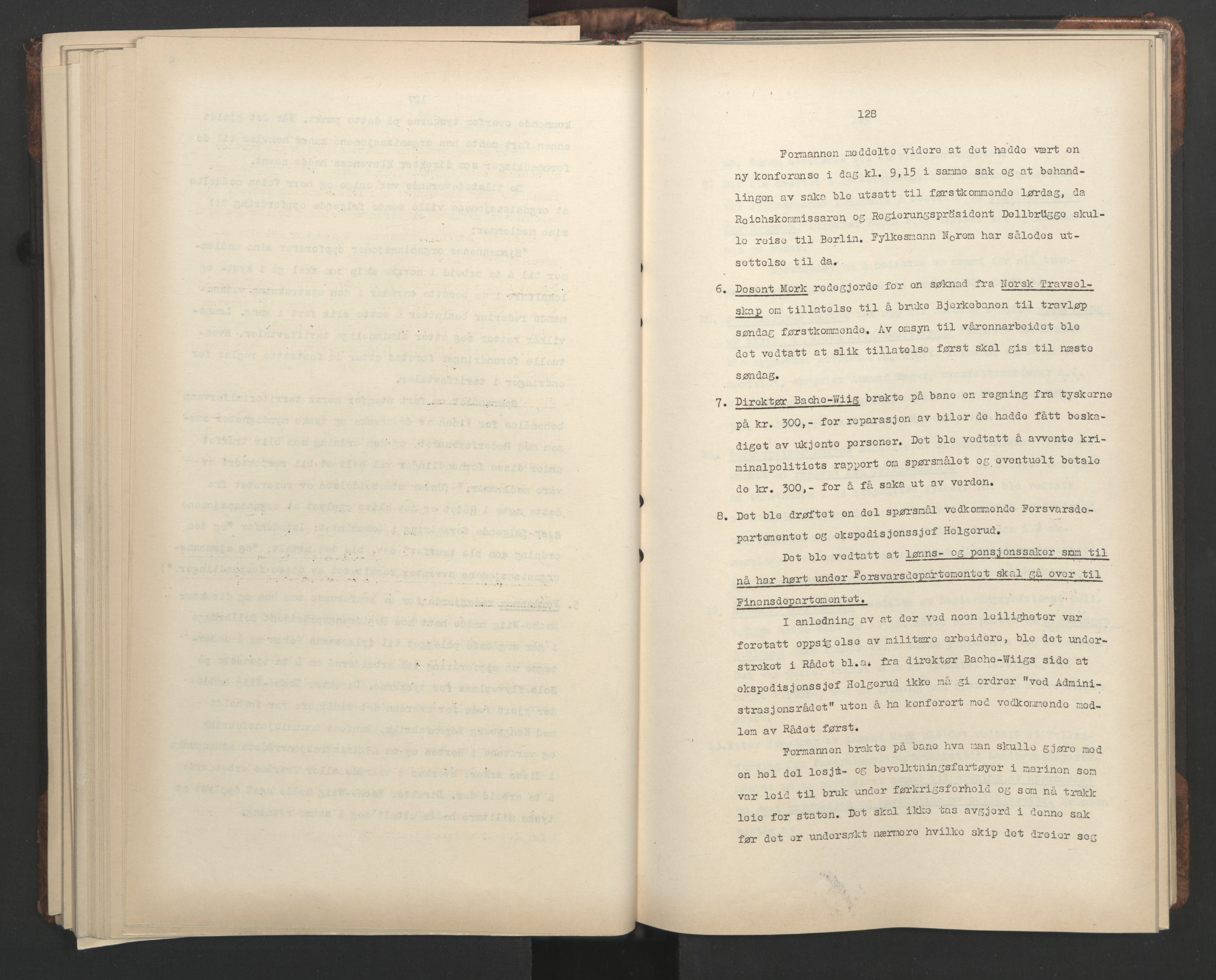 Administrasjonsrådet, AV/RA-S-1004/A/L0001: Møteprotokoll med tillegg 15/4-25/9, 1940, p. 128