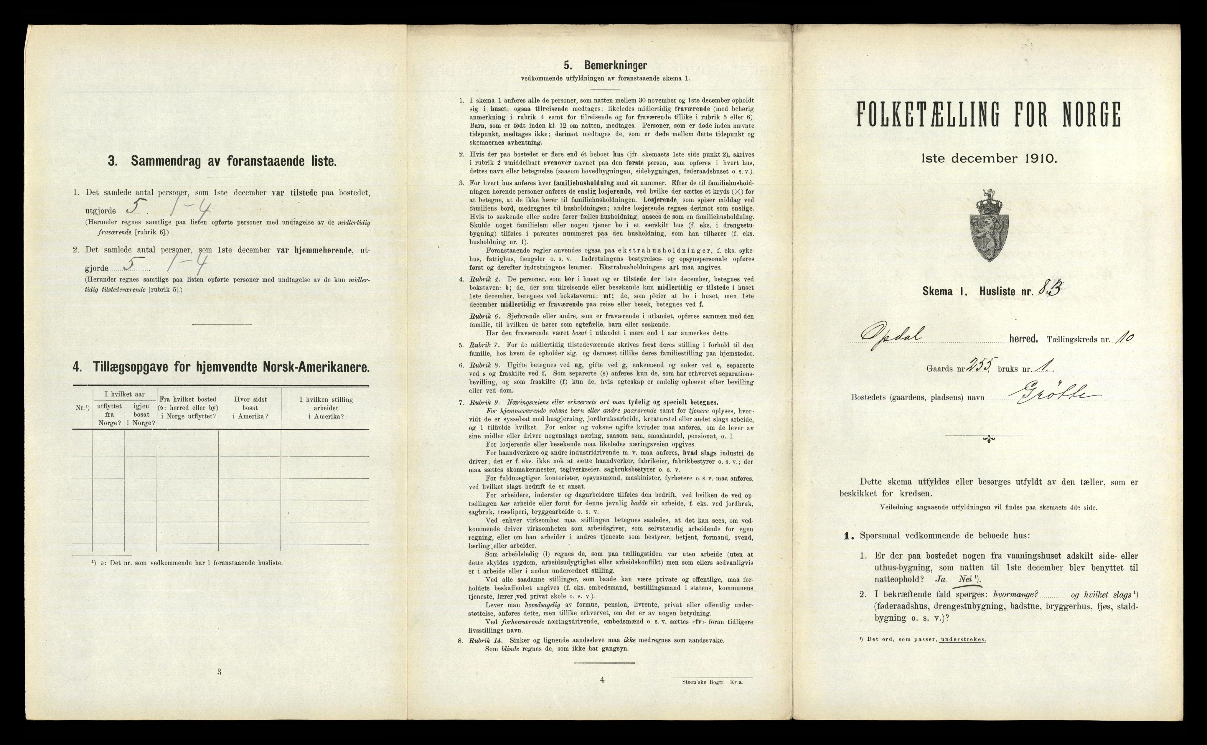 RA, 1910 census for Oppdal, 1910, p. 1201