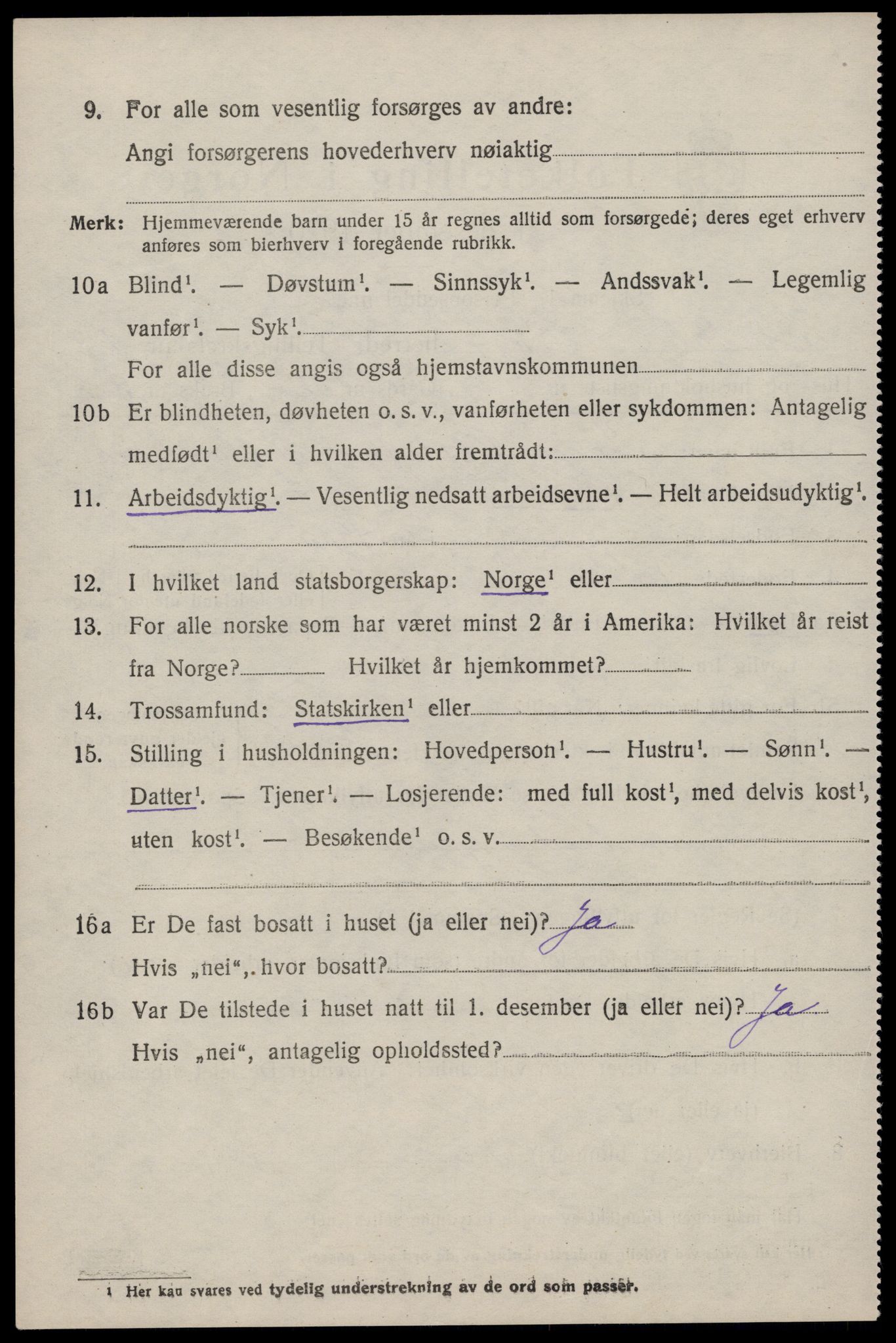 SAST, 1920 census for Årdal, 1920, p. 589