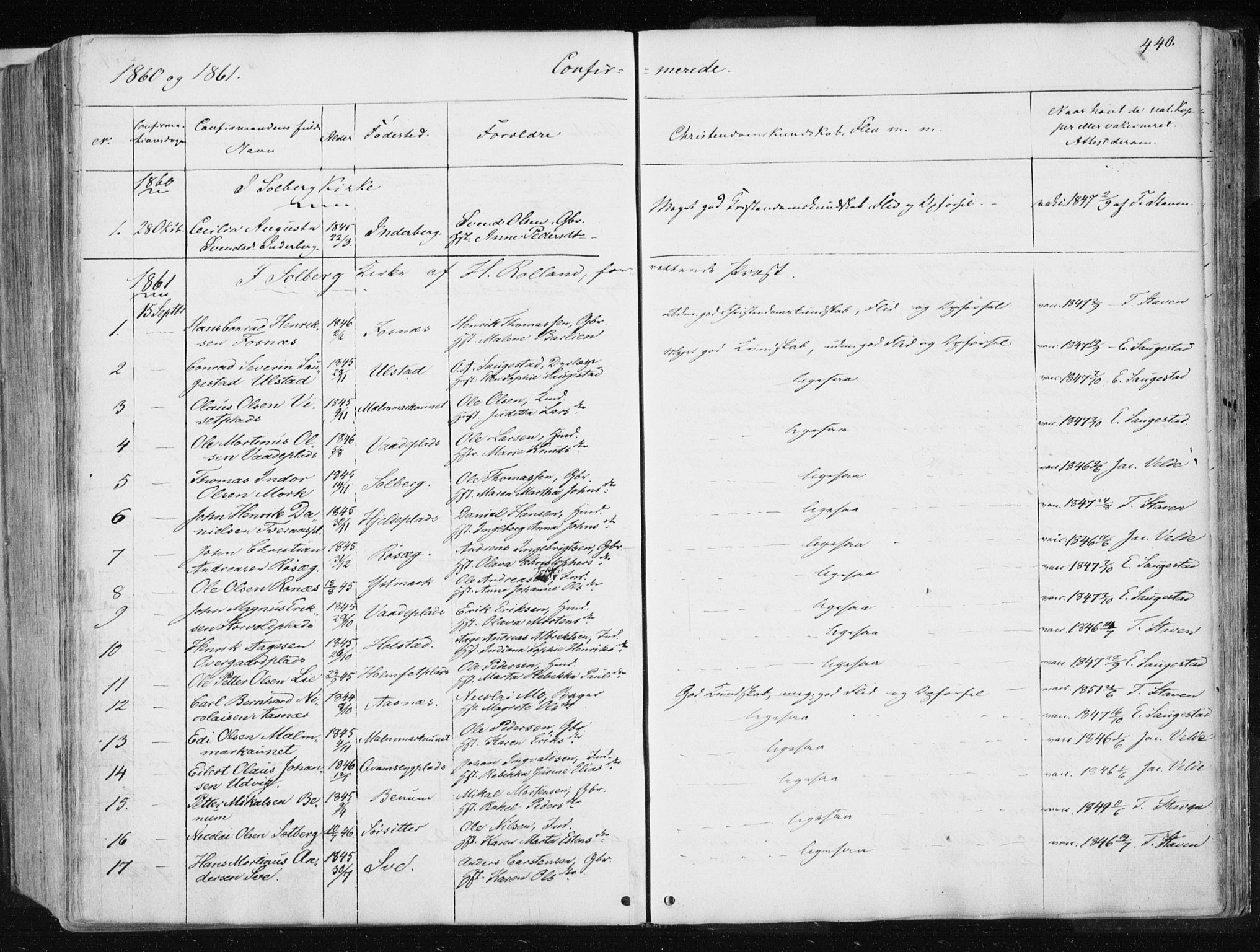 Ministerialprotokoller, klokkerbøker og fødselsregistre - Nord-Trøndelag, SAT/A-1458/741/L0393: Parish register (official) no. 741A07, 1849-1863, p. 440
