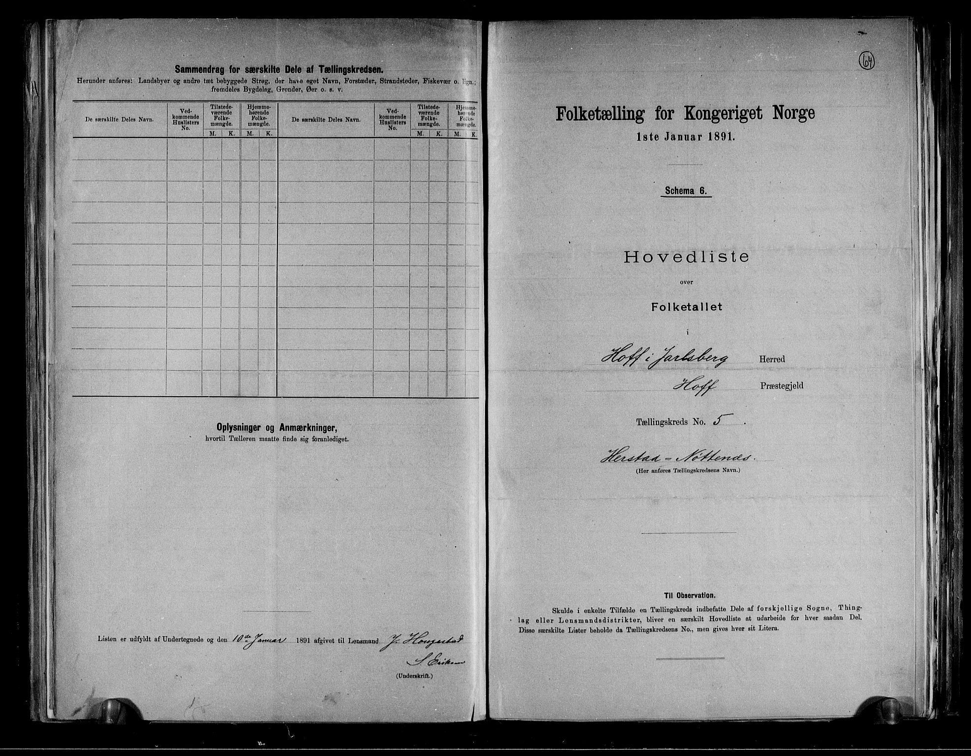 RA, 1891 census for 0714 Hof, 1891, p. 12