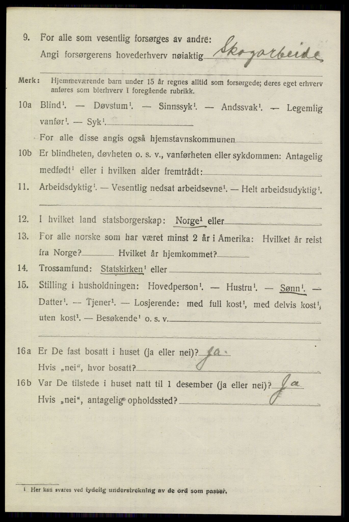 SAKO, 1920 census for Sannidal, 1920, p. 1038