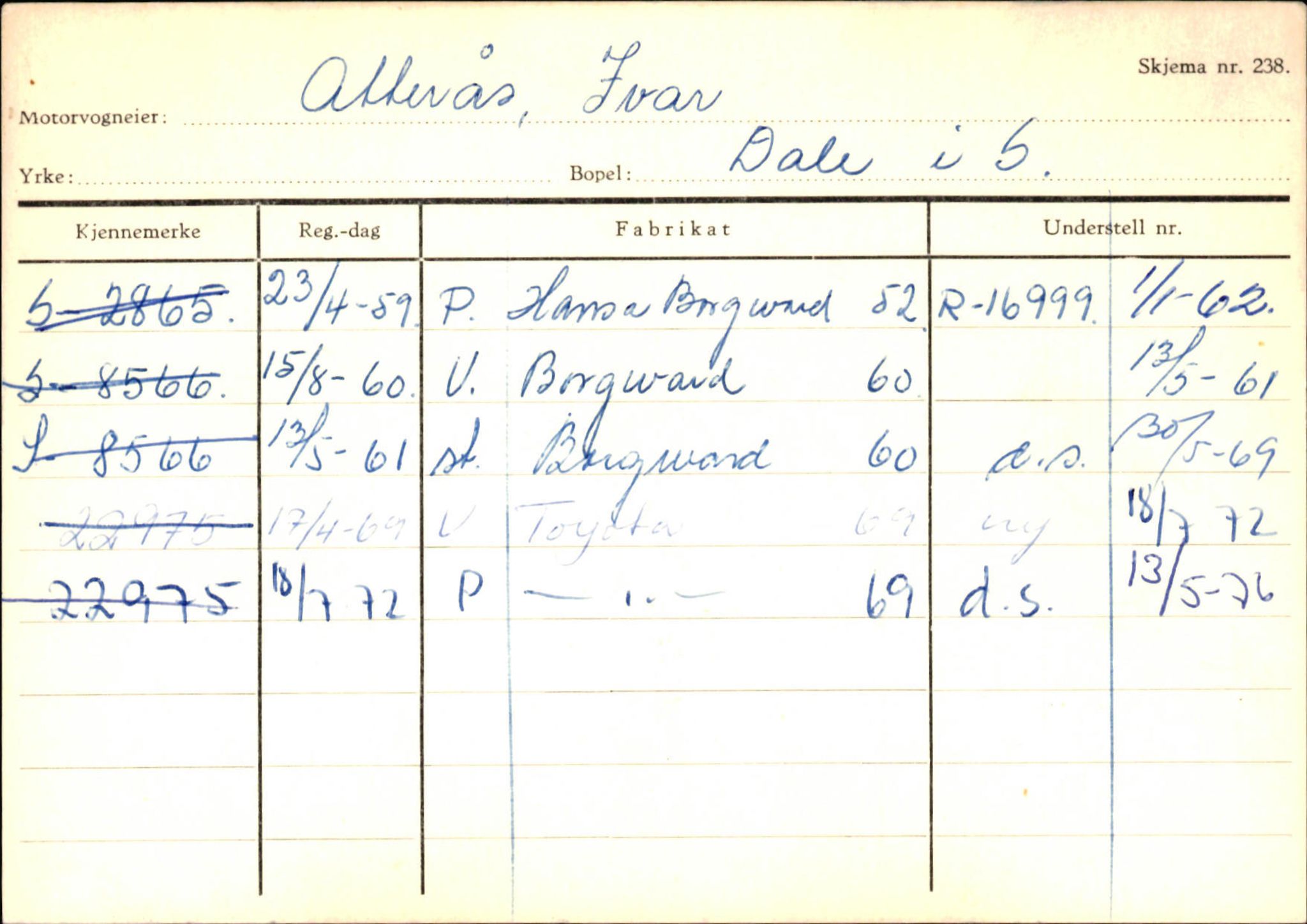 Statens vegvesen, Sogn og Fjordane vegkontor, SAB/A-5301/4/F/L0125: Eigarregister Sogndal V-Å. Aurland A-Å. Fjaler A-N, 1945-1975, p. 1377