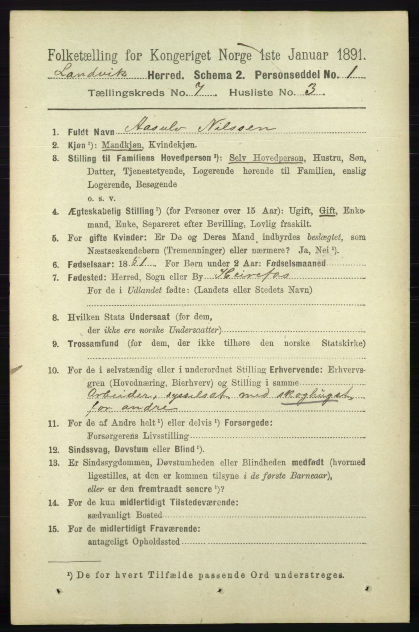 RA, 1891 census for 0924 Landvik, 1891, p. 2775