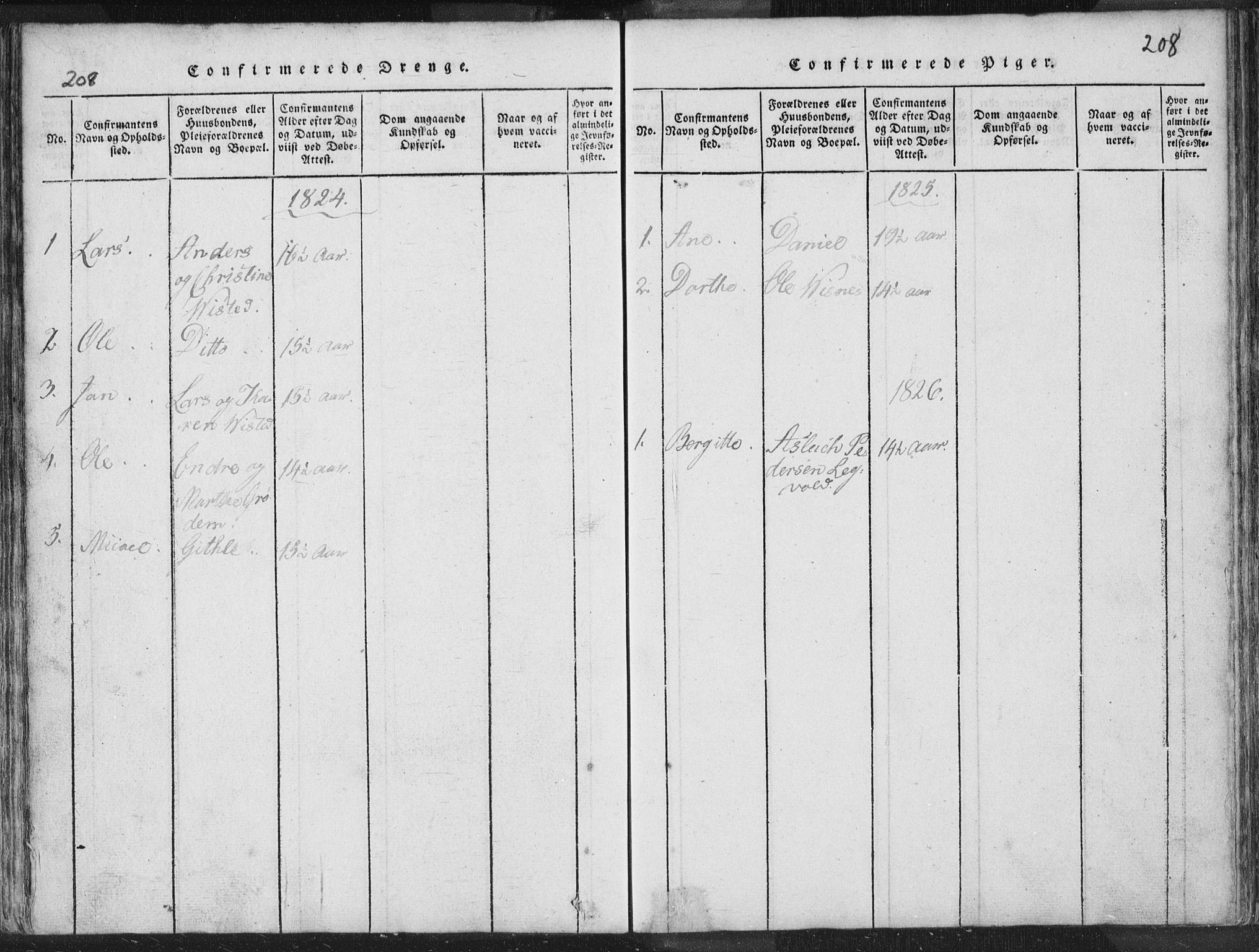 Hetland sokneprestkontor, AV/SAST-A-101826/30/30BA/L0001: Parish register (official) no. A 1, 1816-1856, p. 208