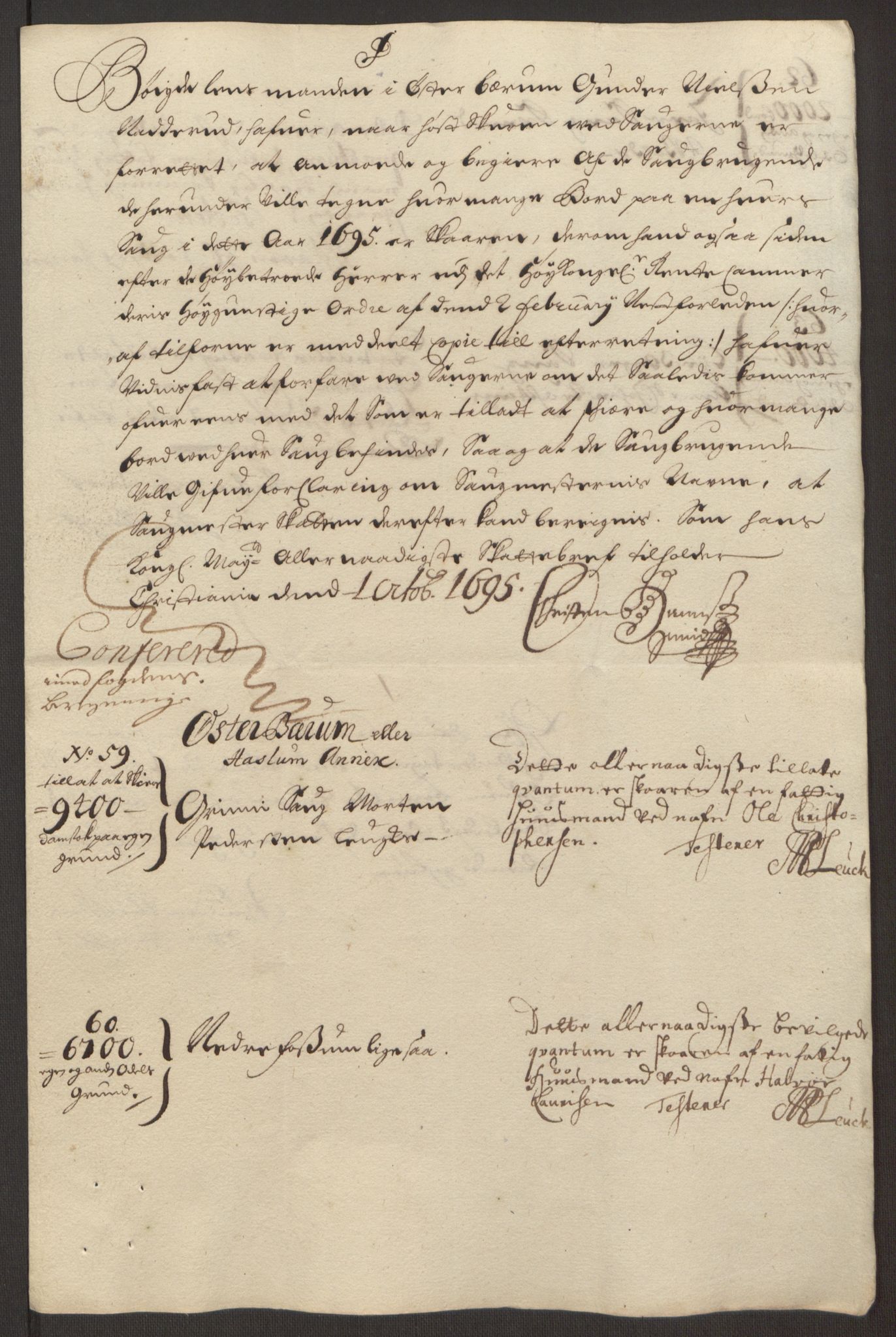 Rentekammeret inntil 1814, Reviderte regnskaper, Fogderegnskap, AV/RA-EA-4092/R10/L0439: Fogderegnskap Aker og Follo, 1695, p. 181