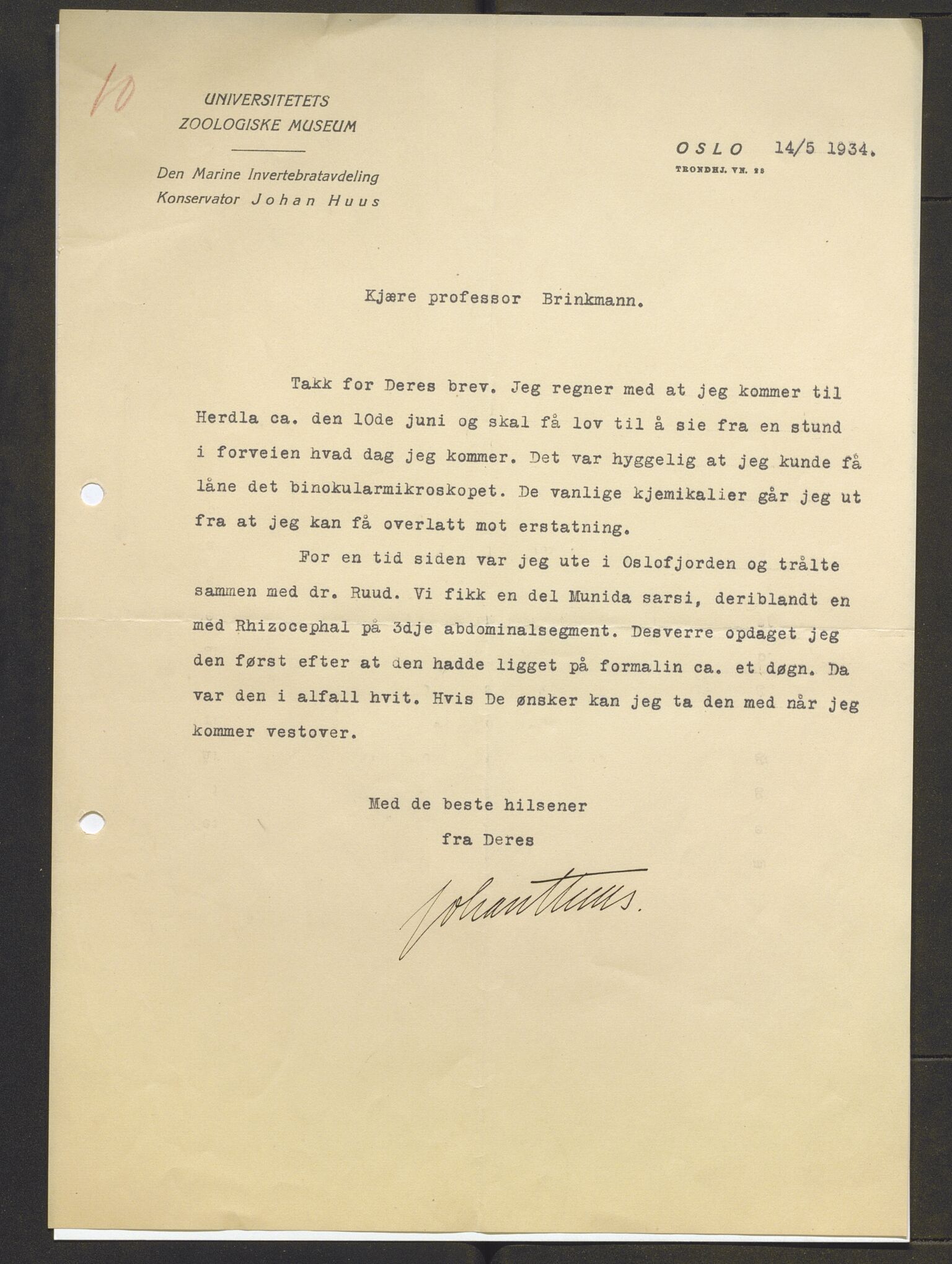 Bergens Museum, AV/SAB-A-17301/13/D/L0002: Korrespondanse , 1928-1940, p. 553