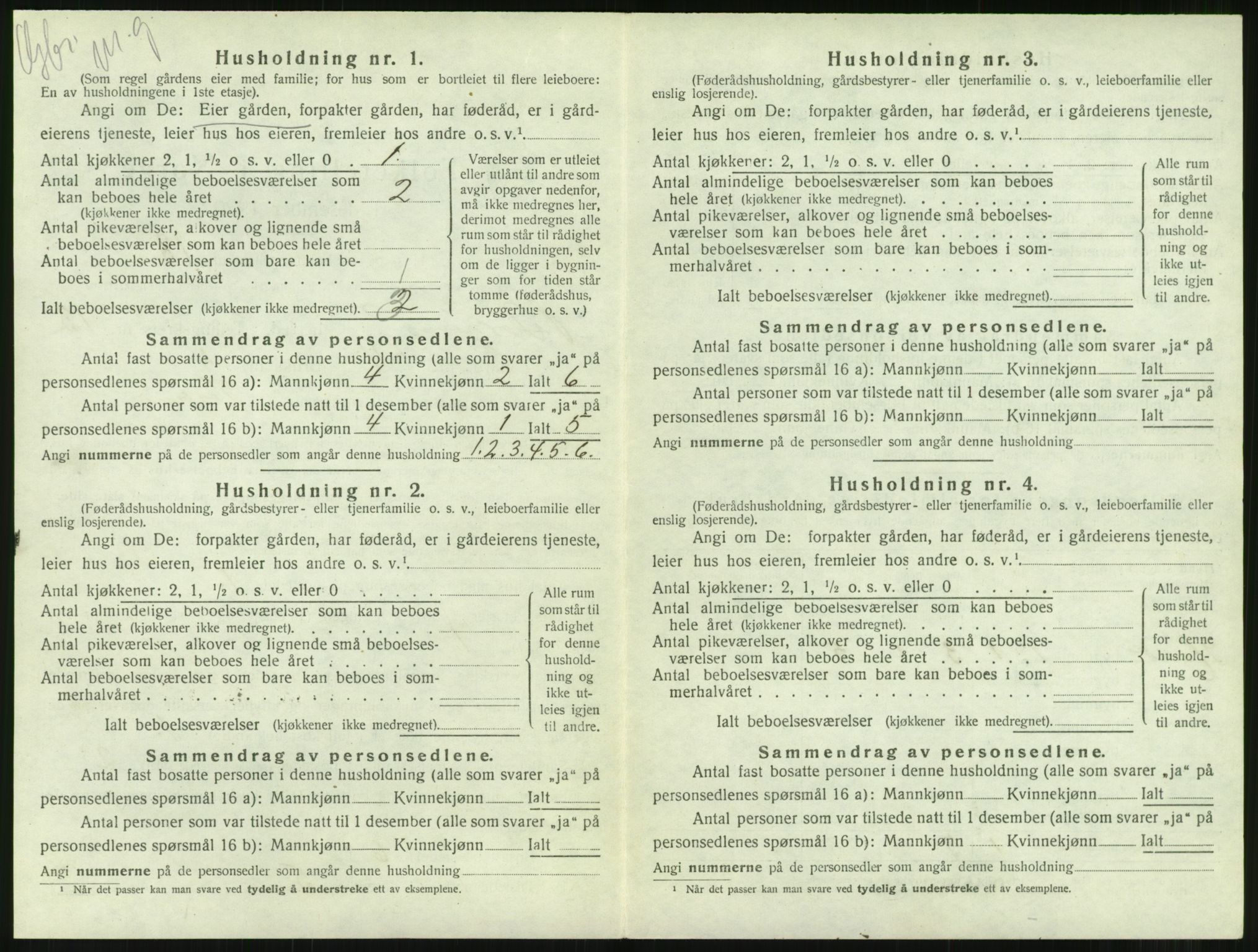 SAT, 1920 census for Borgund, 1920, p. 1285