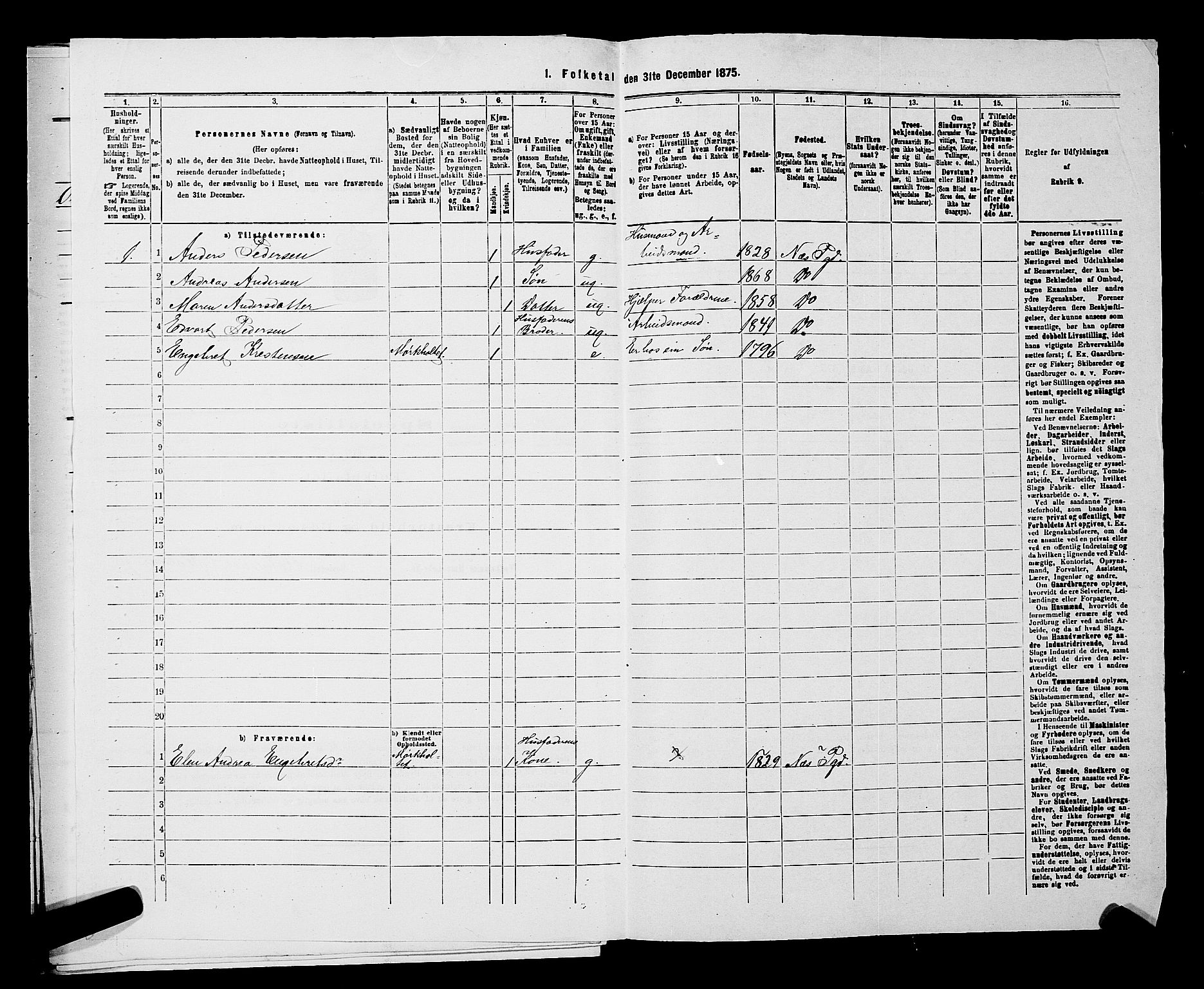 RA, 1875 census for 0236P Nes, 1875, p. 1886