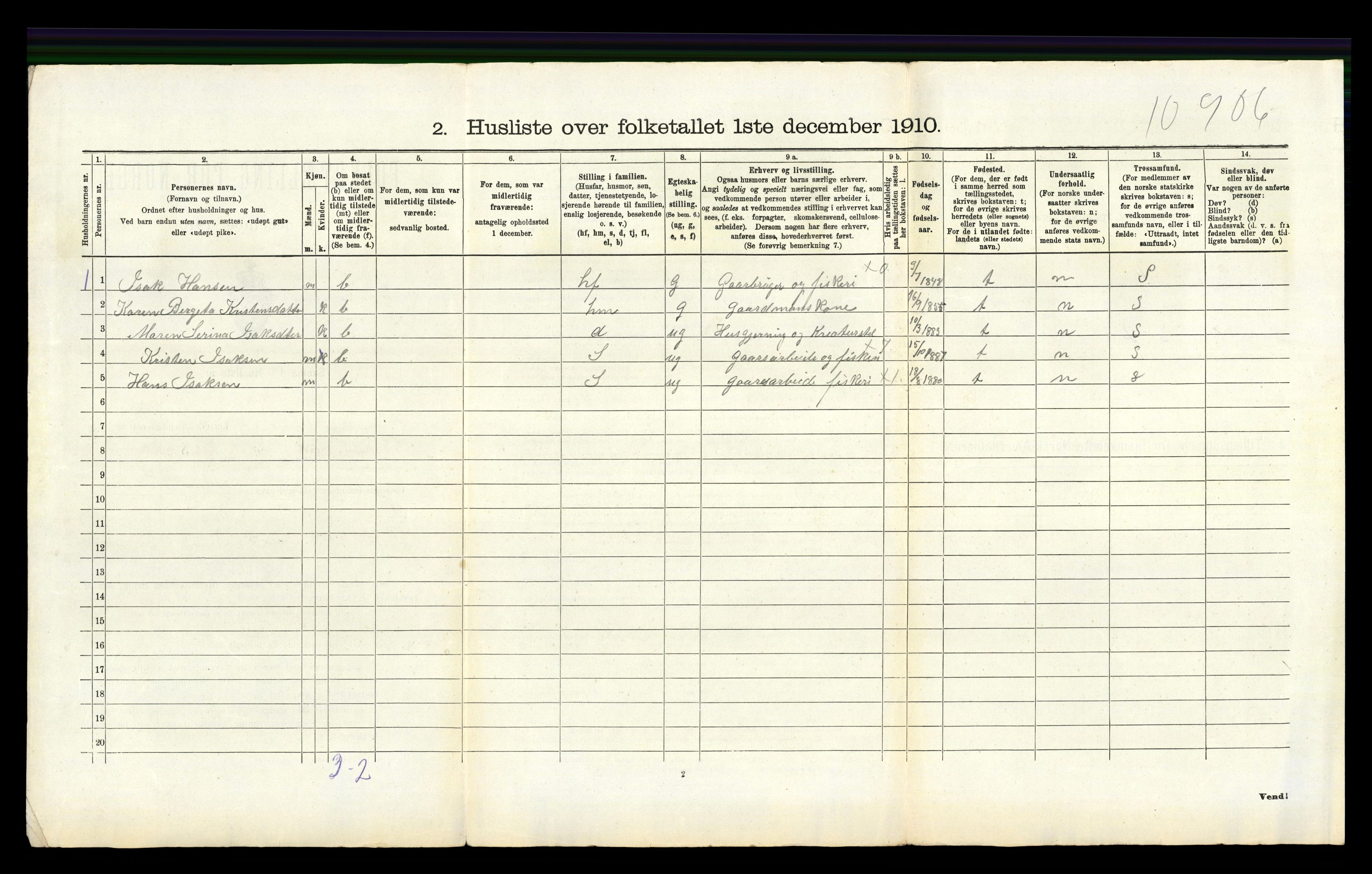 RA, 1910 census for Hetland, 1910, p. 2008