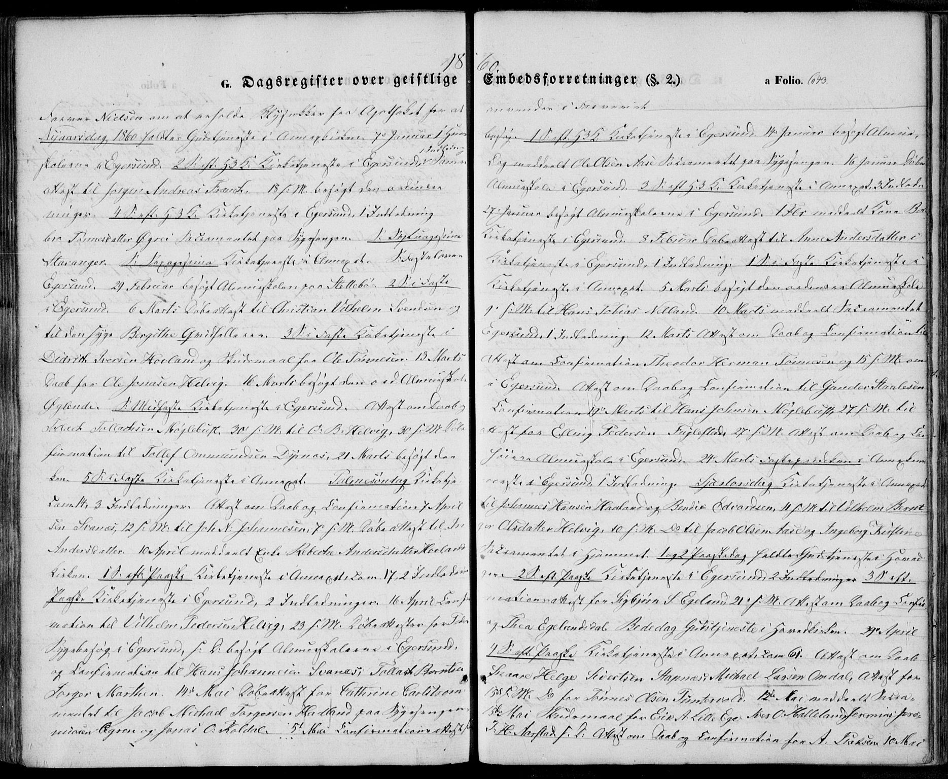 Eigersund sokneprestkontor, SAST/A-101807/S08/L0013: Parish register (official) no. A 12.2, 1850-1865, p. 643