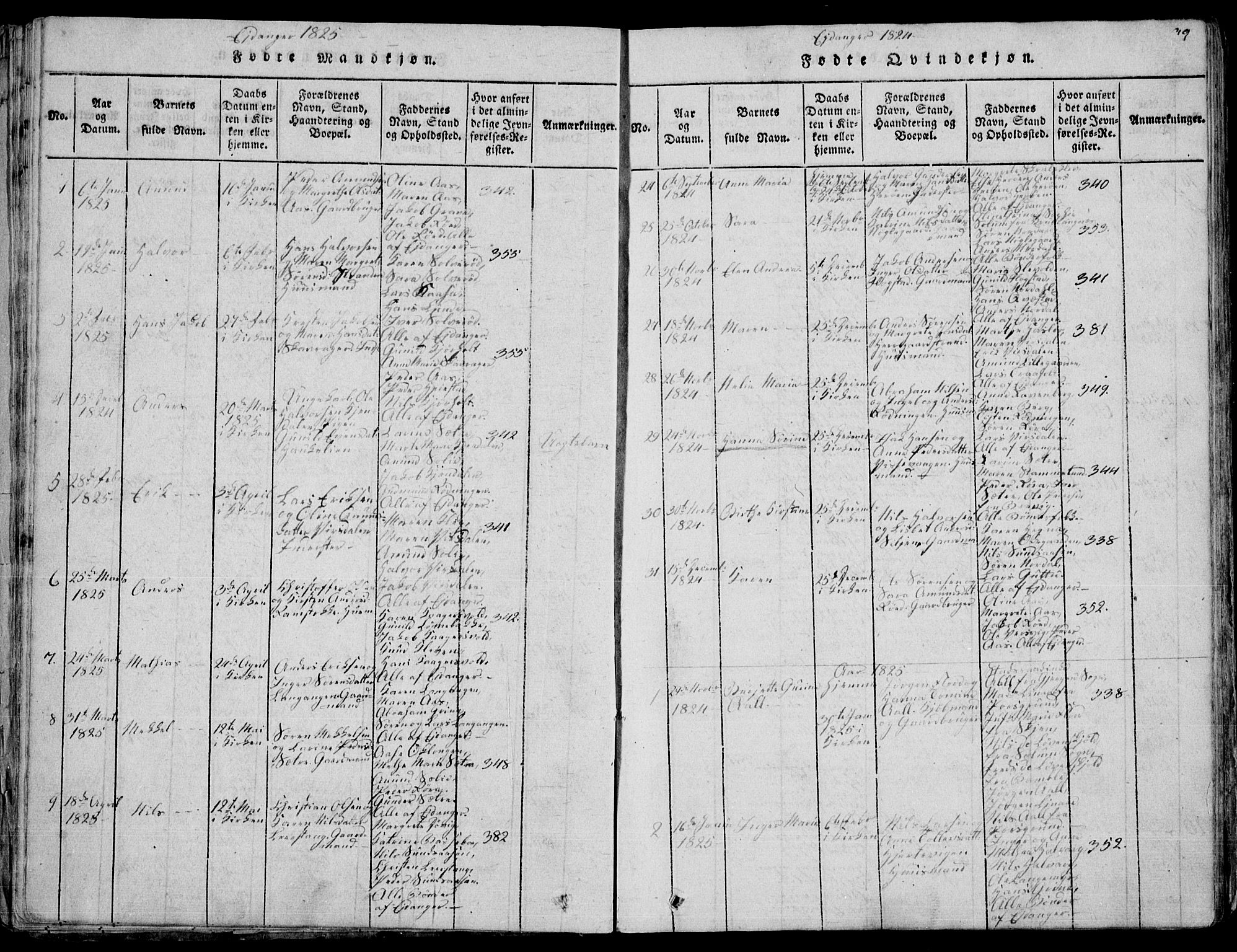 Eidanger kirkebøker, AV/SAKO-A-261/F/Fa/L0007: Parish register (official) no. 7, 1814-1831, p. 39