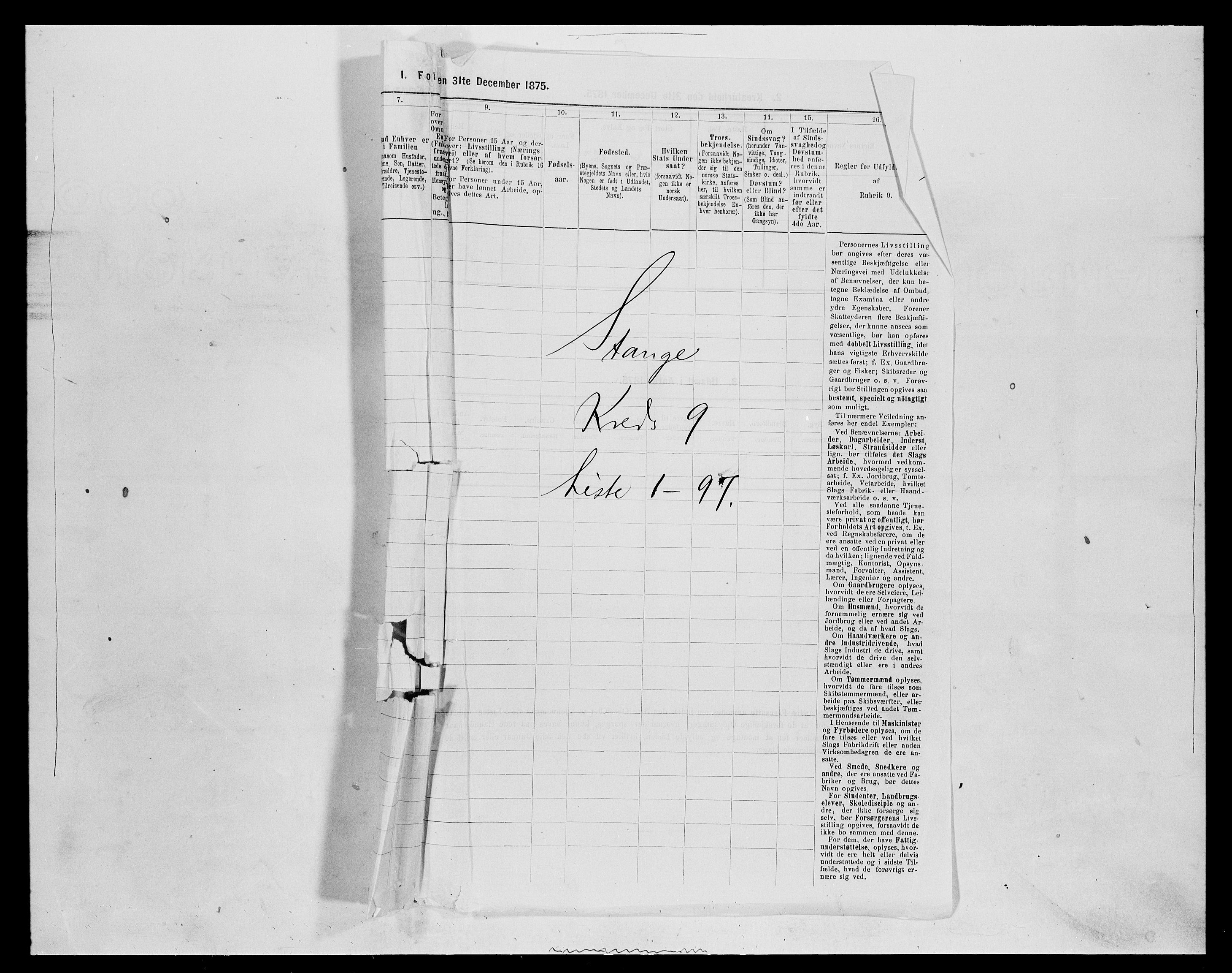 SAH, 1875 census for 0417P Stange, 1875, p. 1445