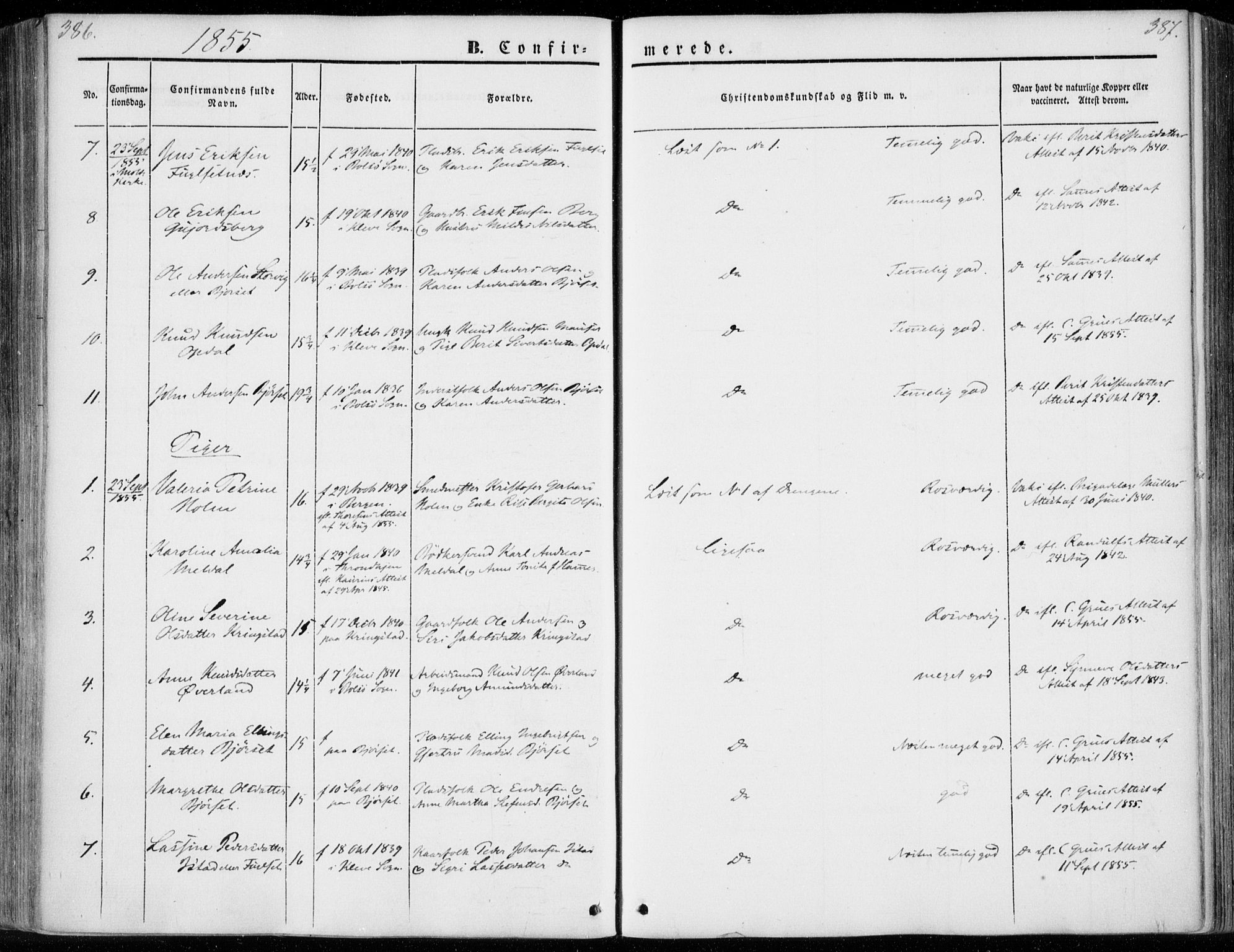 Ministerialprotokoller, klokkerbøker og fødselsregistre - Møre og Romsdal, AV/SAT-A-1454/558/L0689: Parish register (official) no. 558A03, 1843-1872, p. 386-387