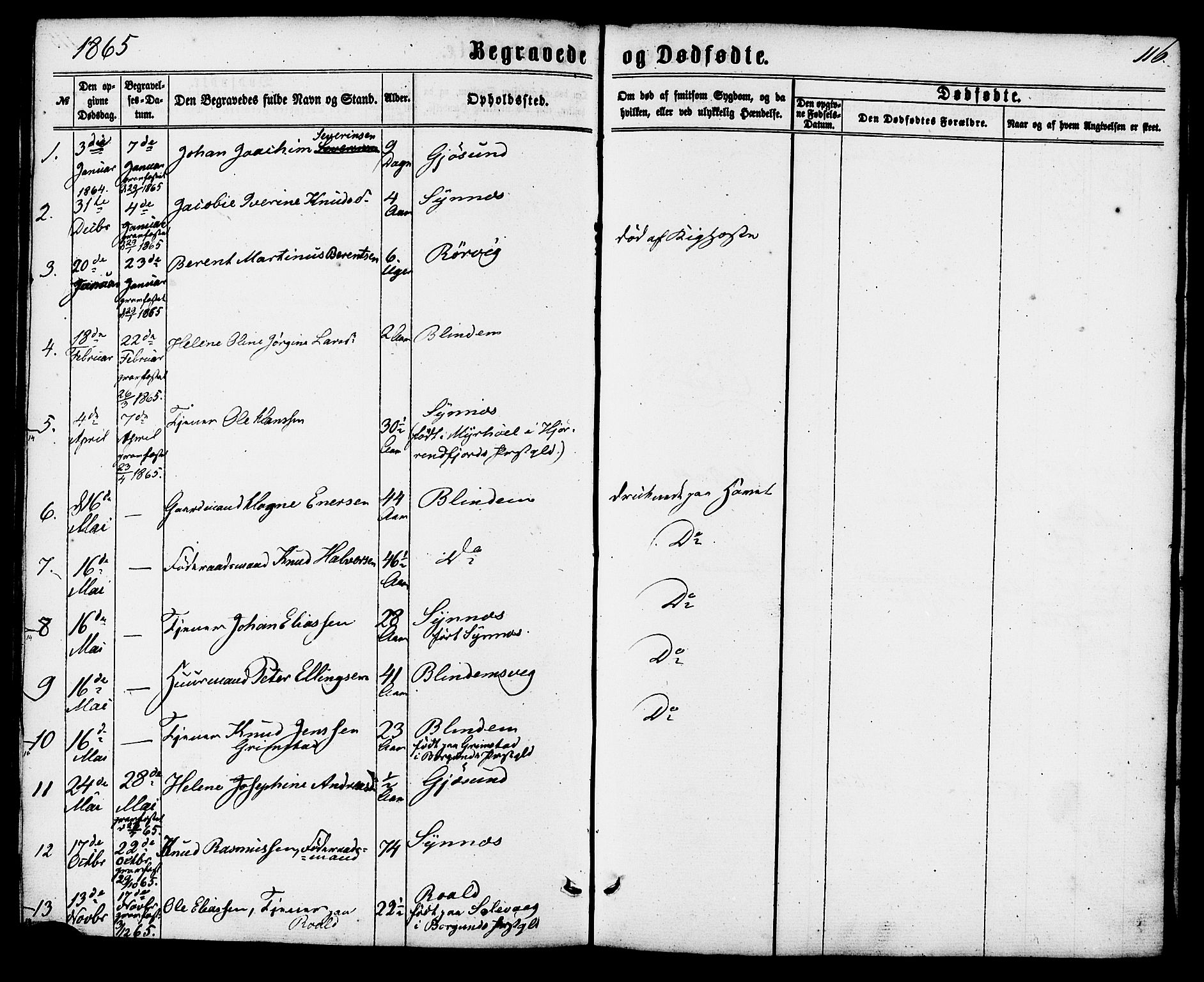 Ministerialprotokoller, klokkerbøker og fødselsregistre - Møre og Romsdal, AV/SAT-A-1454/537/L0518: Parish register (official) no. 537A02, 1862-1876, p. 116