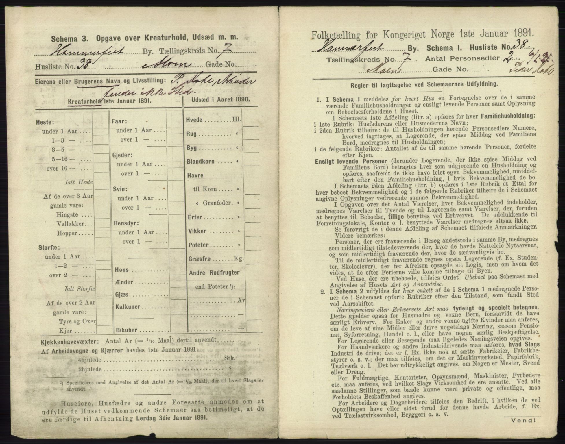 RA, 1891 census for 2001 Hammerfest, 1891, p. 2284