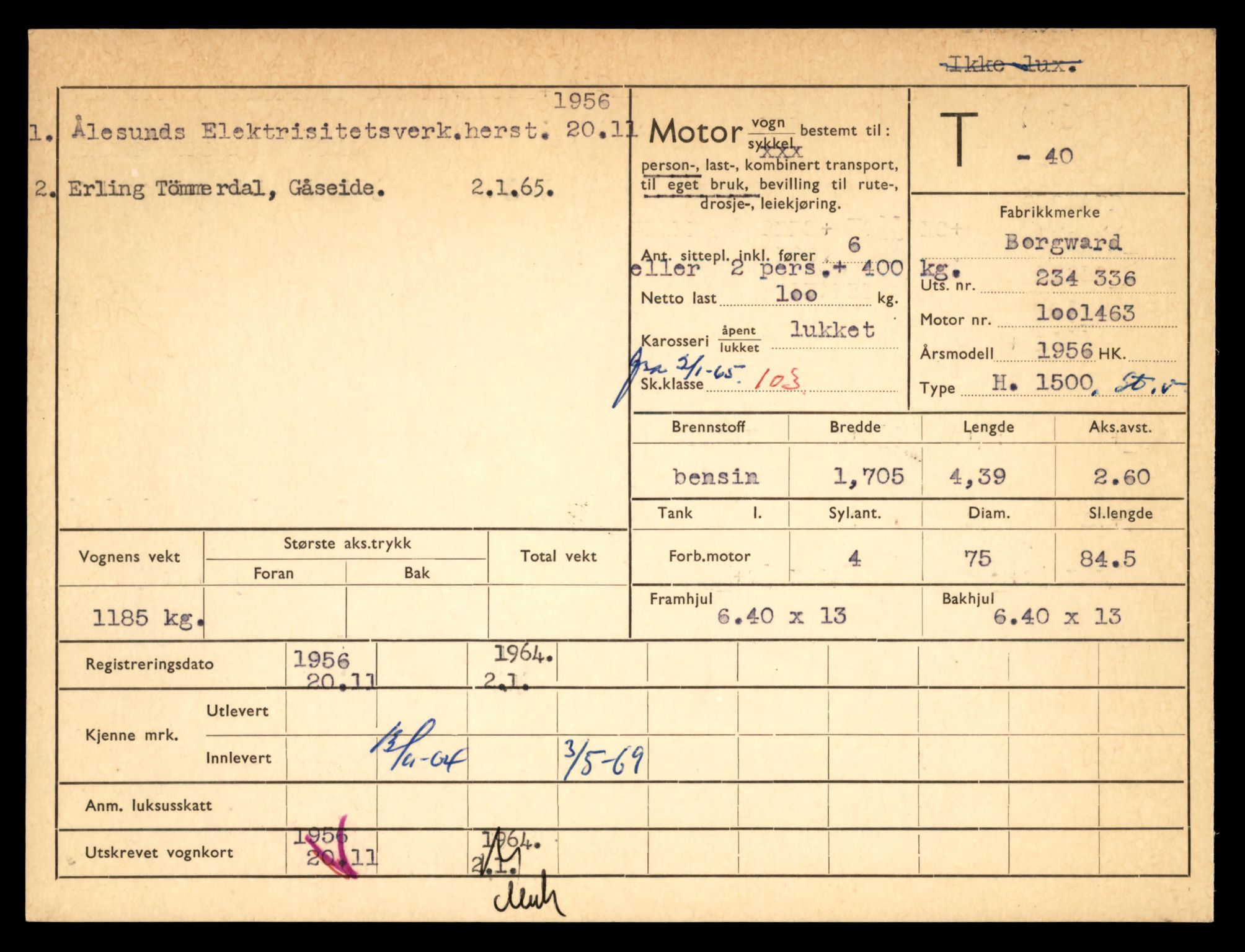 Møre og Romsdal vegkontor - Ålesund trafikkstasjon, AV/SAT-A-4099/F/Fe/L0001: Registreringskort for kjøretøy T 3 - T 127, 1927-1998, p. 847