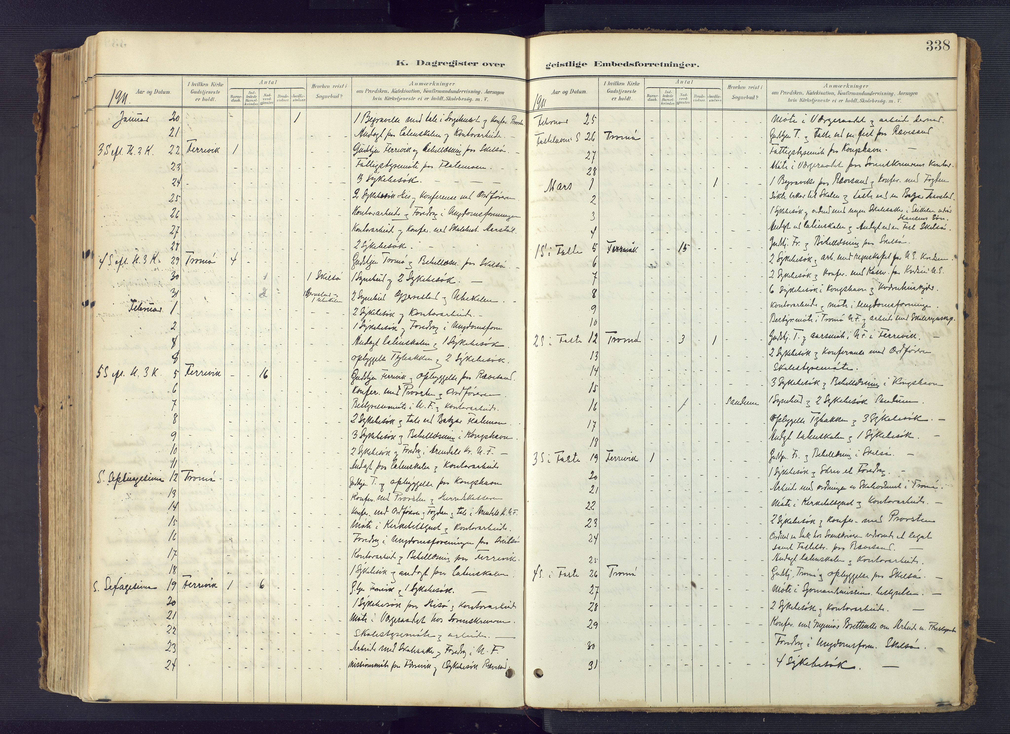 Tromøy sokneprestkontor, AV/SAK-1111-0041/F/Fa/L0010: Parish register (official) no. A 10, 1896-1912, p. 338