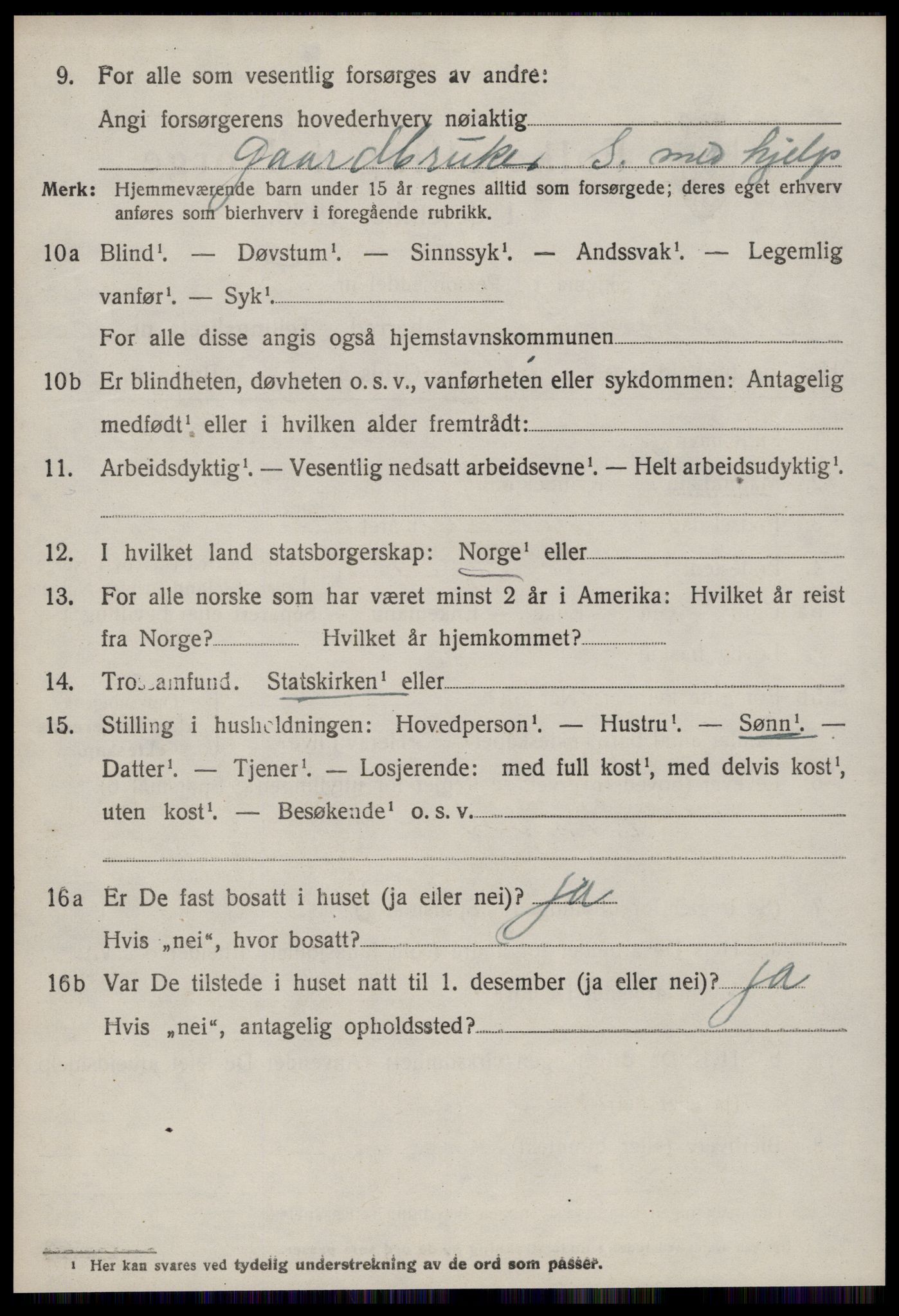 SAT, 1920 census for Borgund, 1920, p. 5779