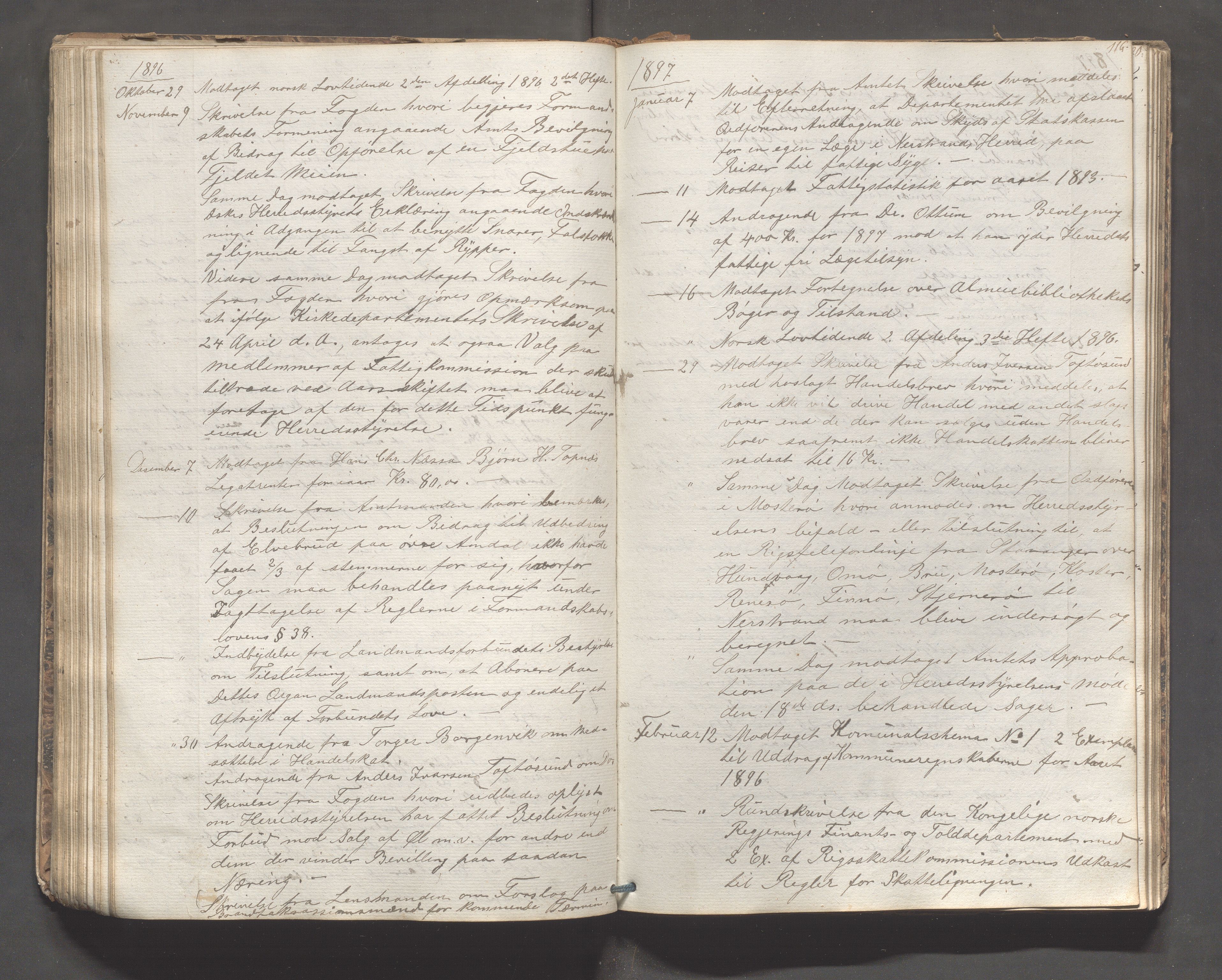 Nedstrand kommune - Formannskapet, IKAR/K-100244/C/L0001: Journal, 1837-1908, p. 116