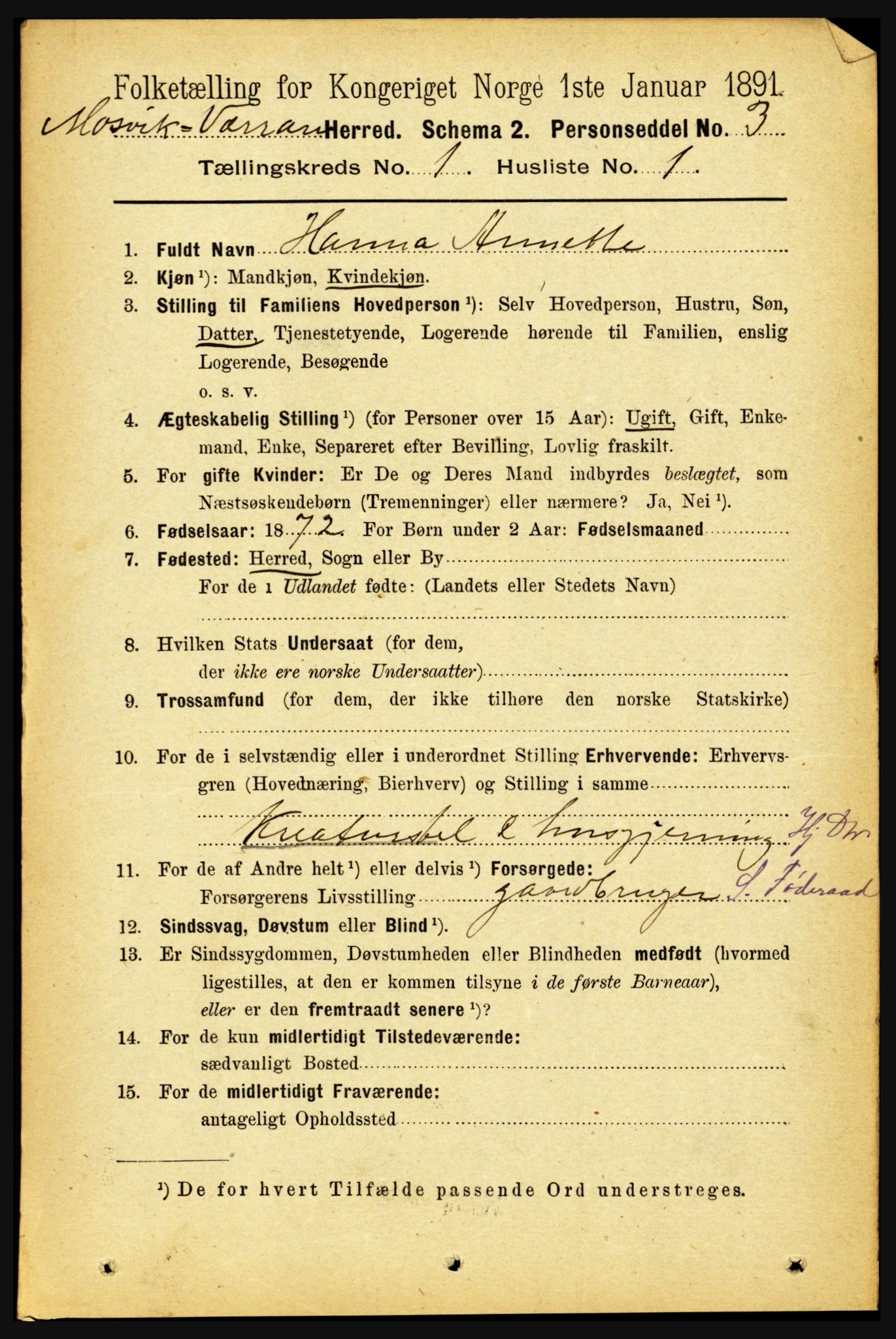 RA, 1891 census for 1723 Mosvik og Verran, 1891, p. 81