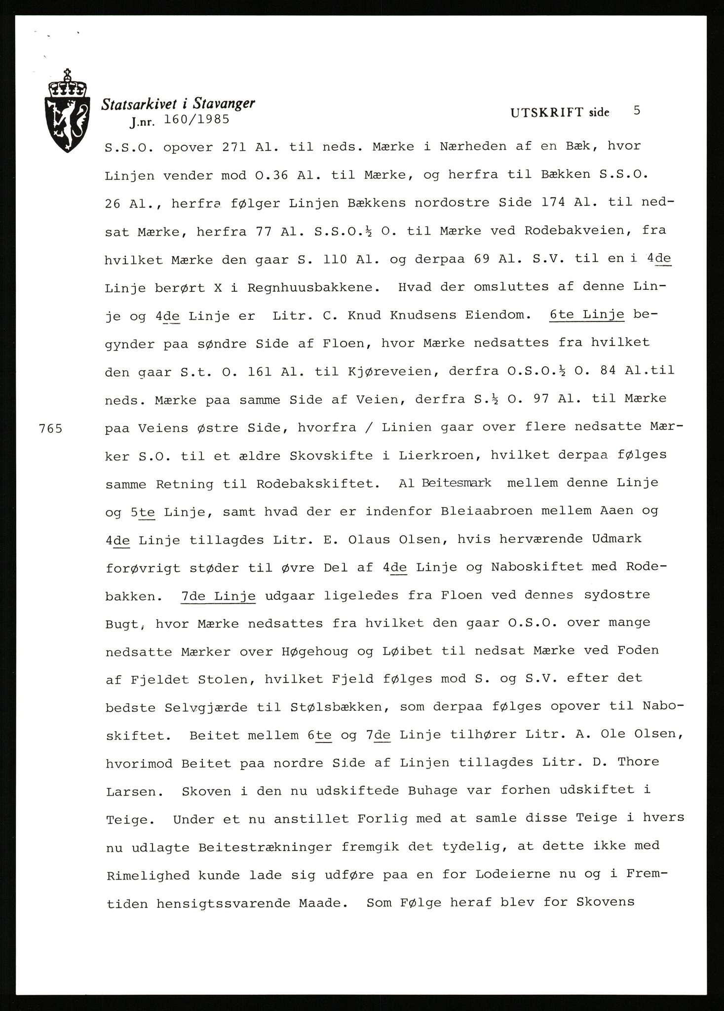 Statsarkivet i Stavanger, AV/SAST-A-101971/03/Y/Yj/L0099: Avskrifter sortert etter gårdsnavn: Østerhus - Åkre, 1750-1930, p. 43