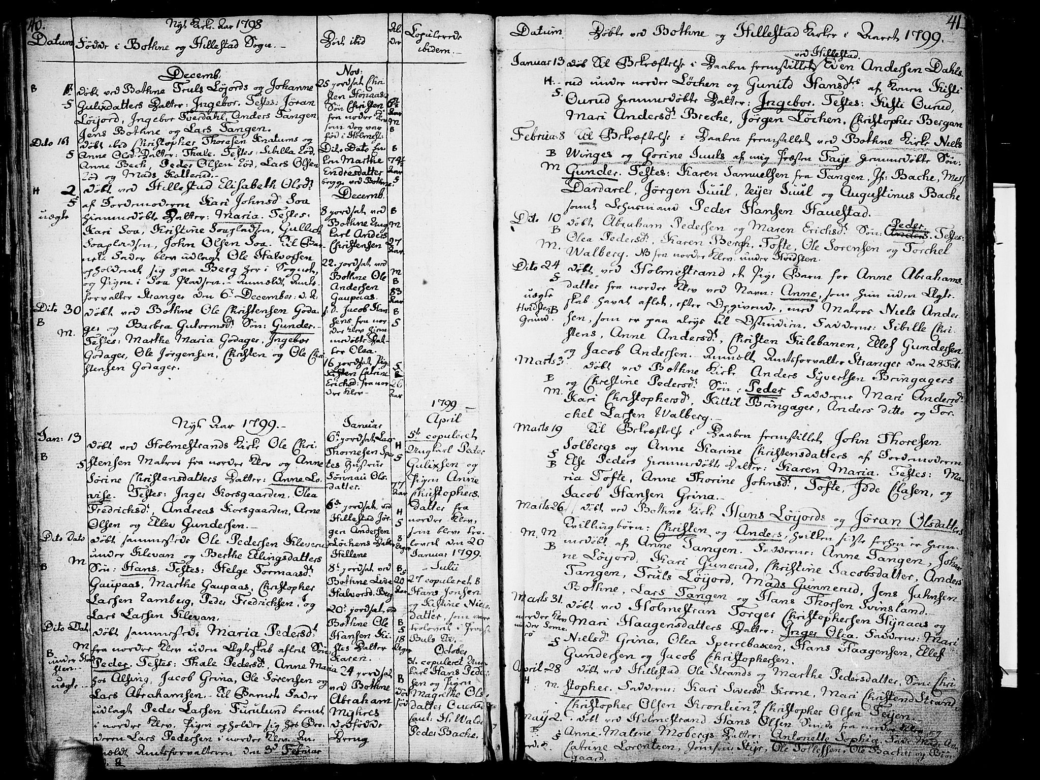 Botne kirkebøker, AV/SAKO-A-340/F/Fa/L0003: Parish register (official) no. I 3 /1, 1792-1844, p. 40-41