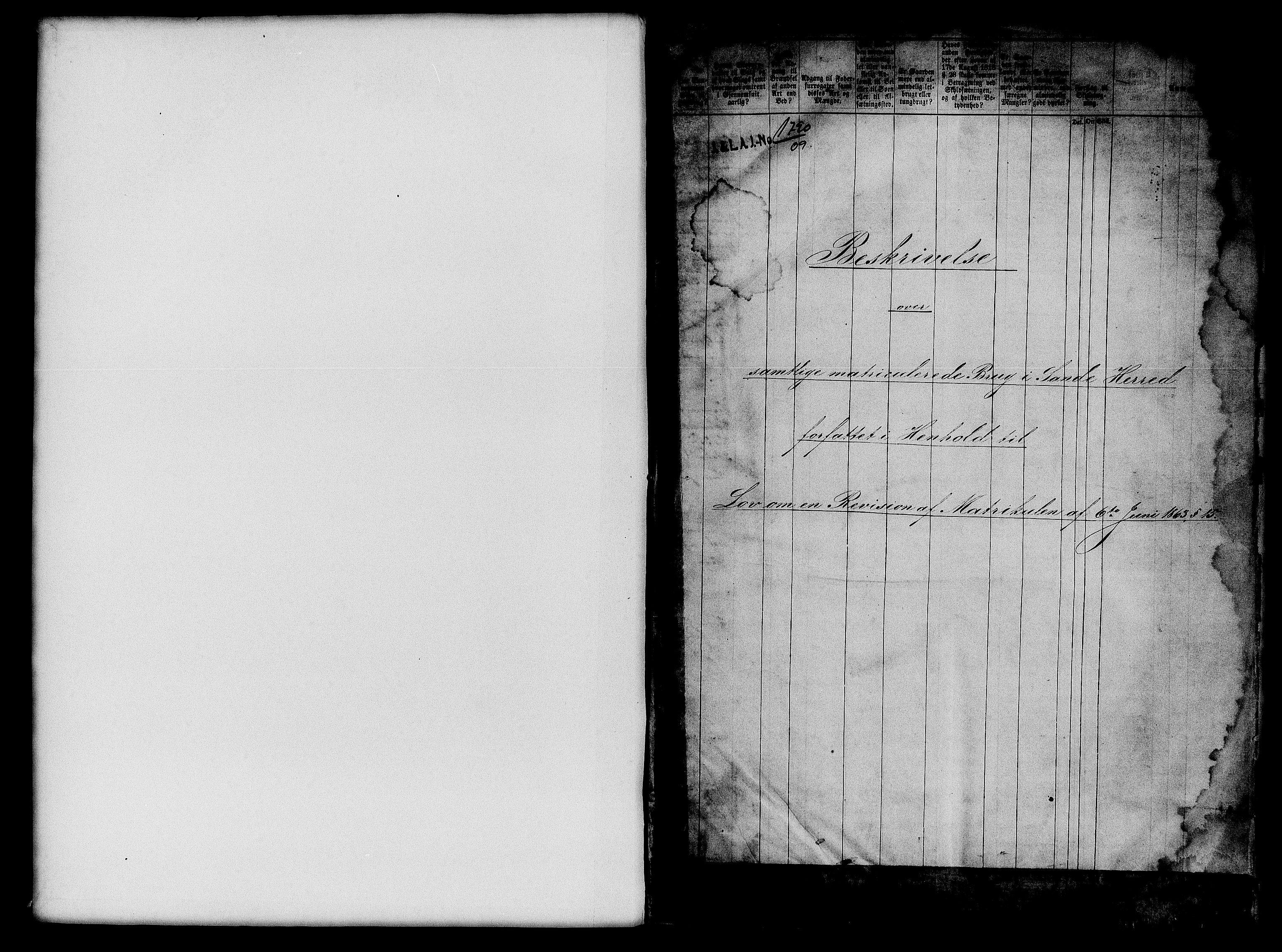 Matrikkelrevisjonen av 1863, RA/S-1530/F/Fe/L0109: Sande, 1863